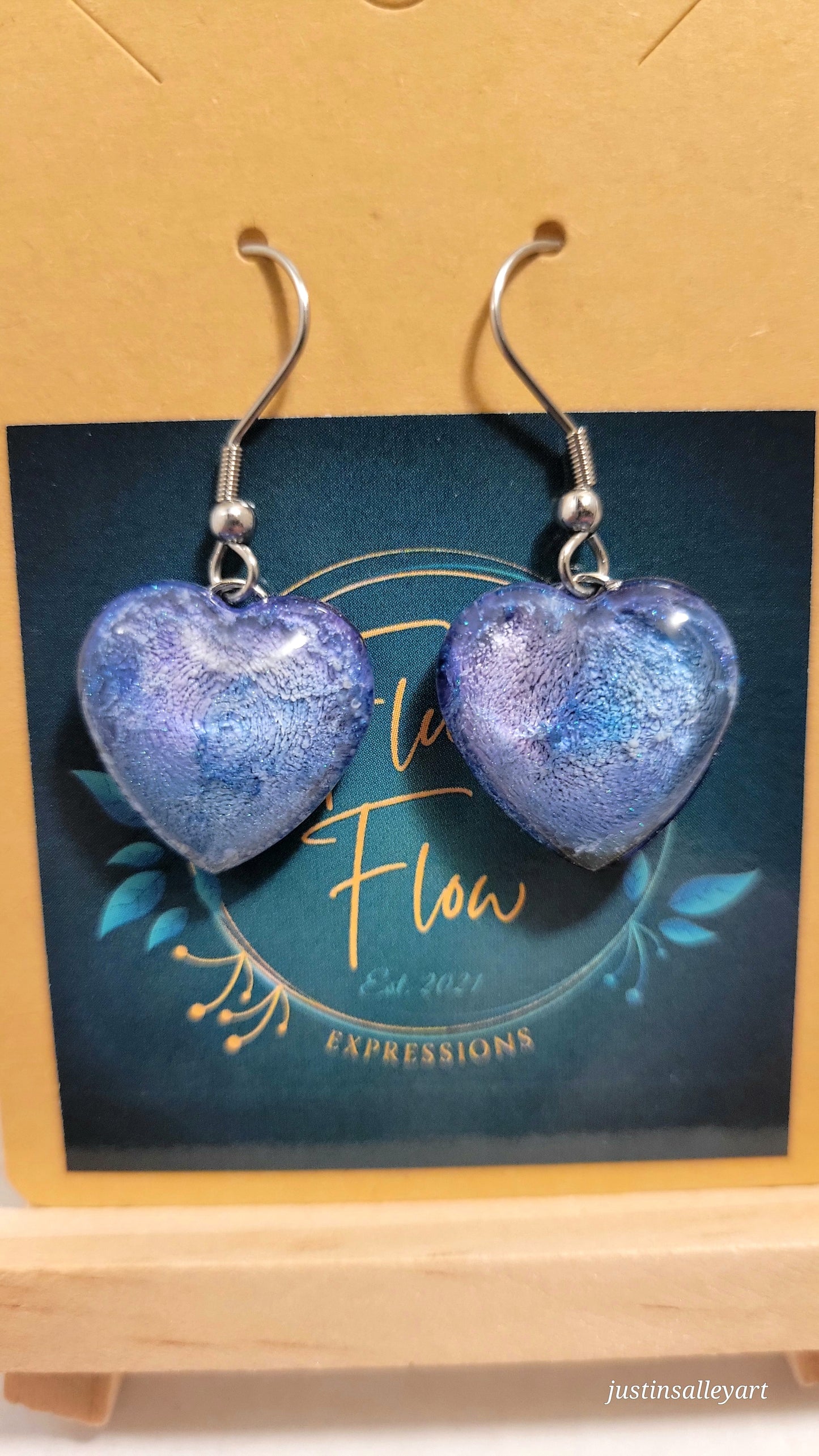 Handmade Resin Art Custom justinsalleyheart Earrings