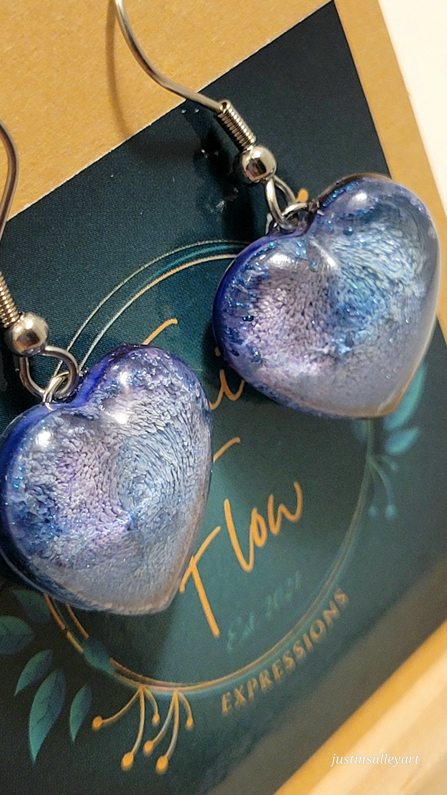 Handmade Resin Art Custom justinsalleyheart Earrings