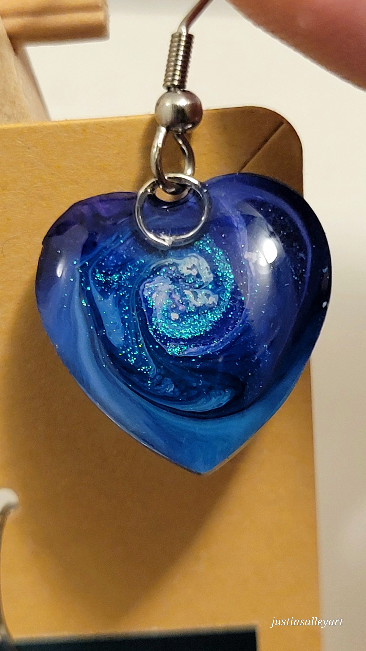 Handmade Resin Art Custom justinsalleyheart Earrings