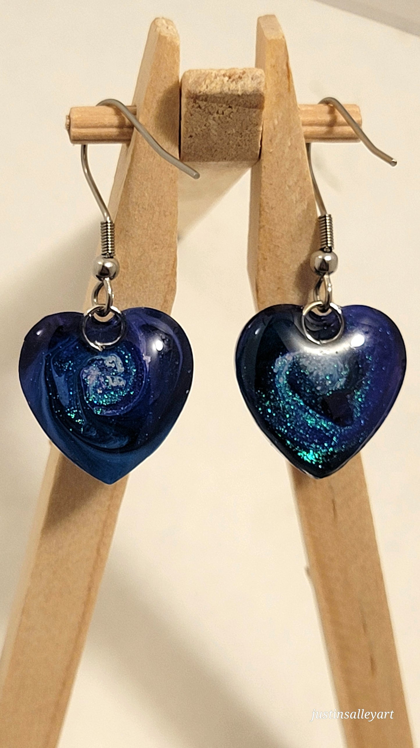 Handmade Resin Art Custom justinsalleyheart Earrings