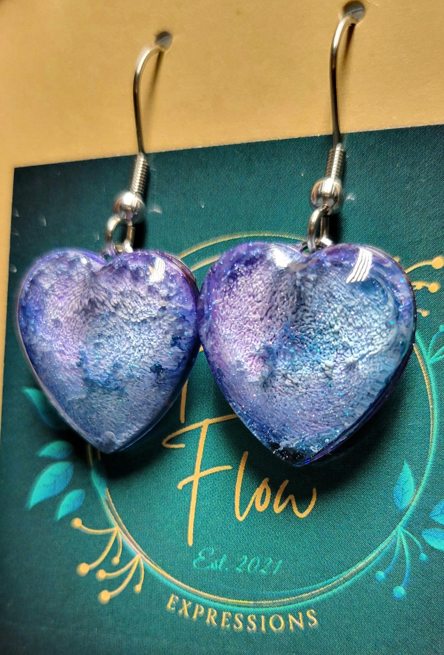 Handmade Resin Art Custom justinsalleyheart Earrings