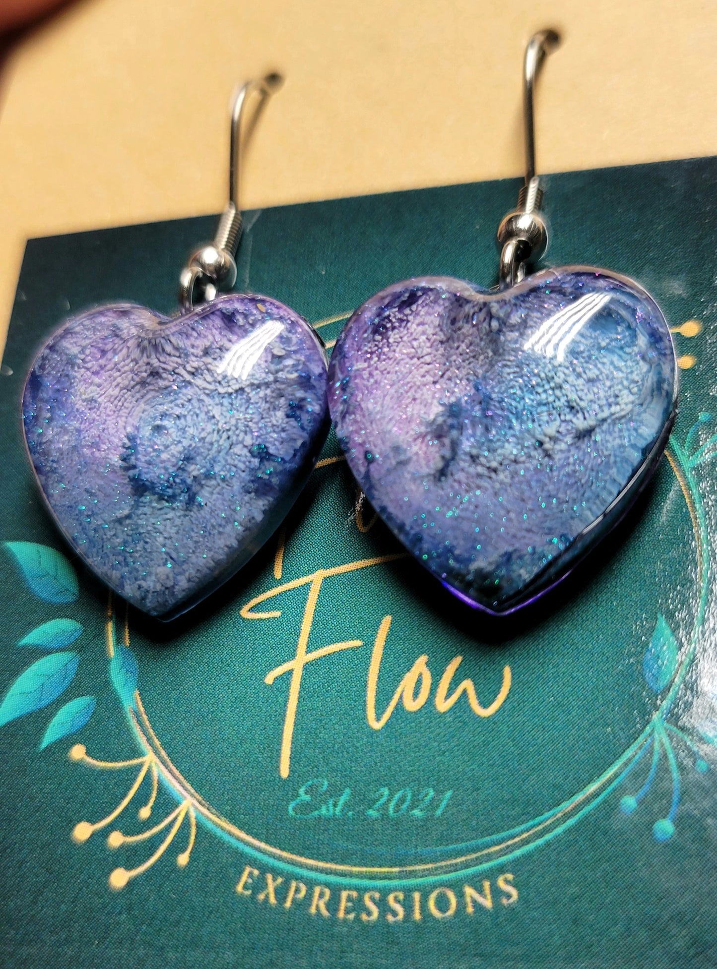 Handmade Resin Art Custom justinsalleyheart Earrings