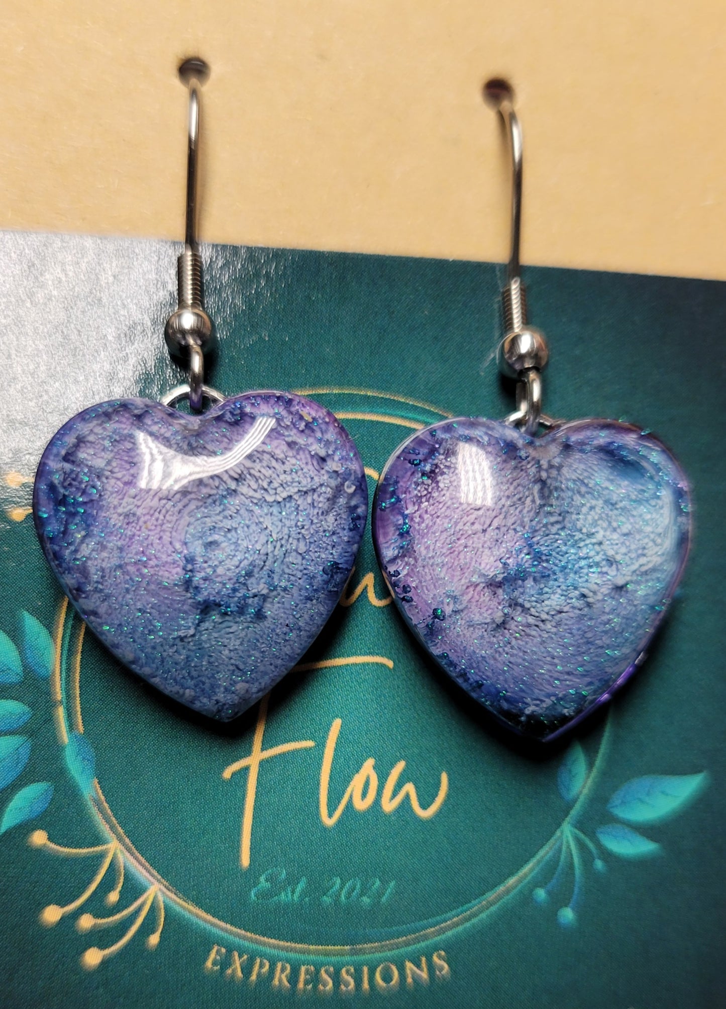 Handmade Resin Art Custom justinsalleyheart Earrings