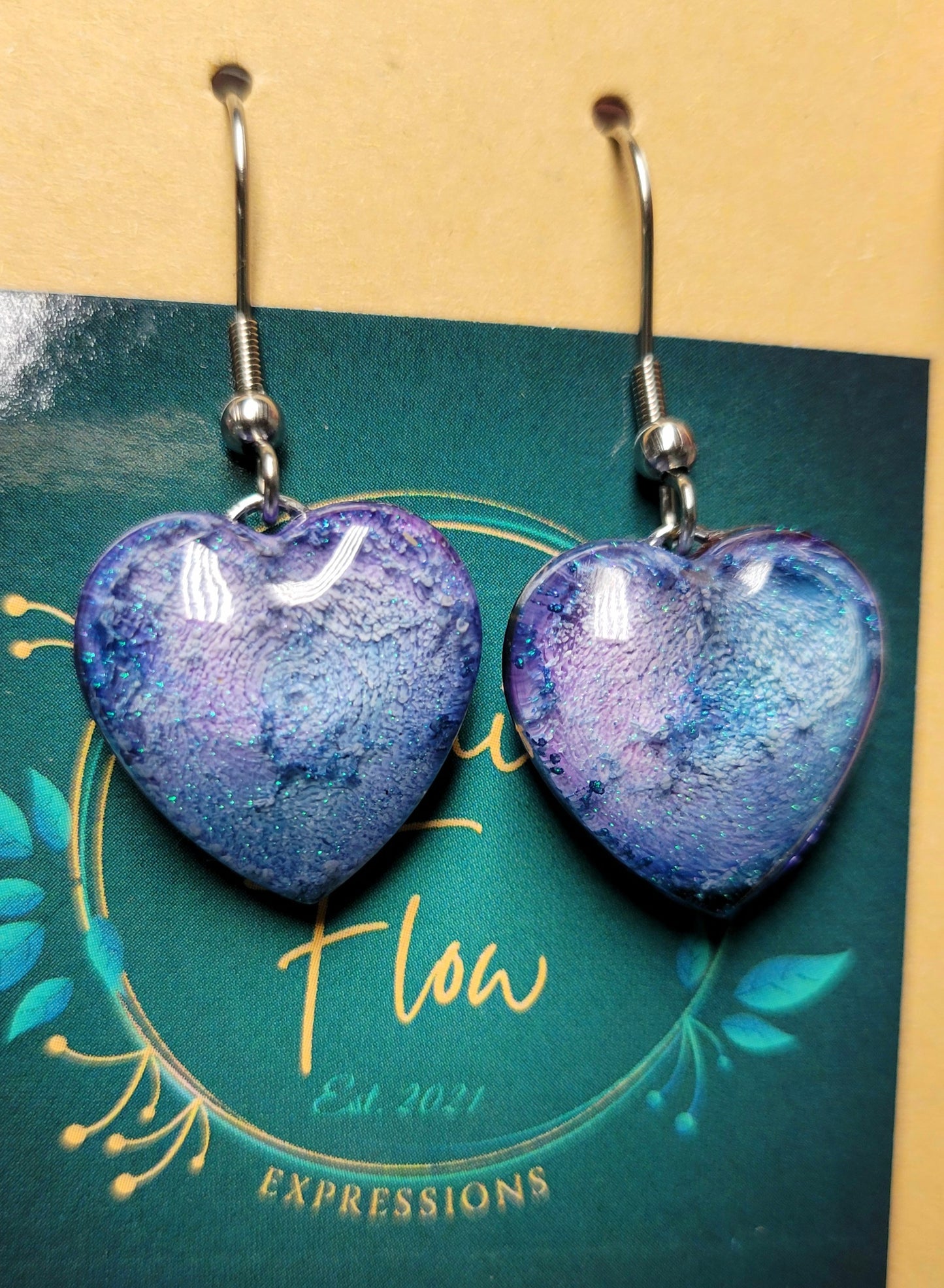 Handmade Resin Art Custom justinsalleyheart Earrings