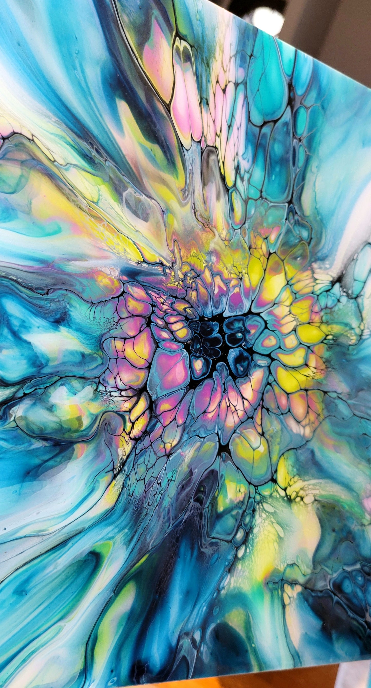 Original Fluid Art Painting on a Cradled Wood Panel