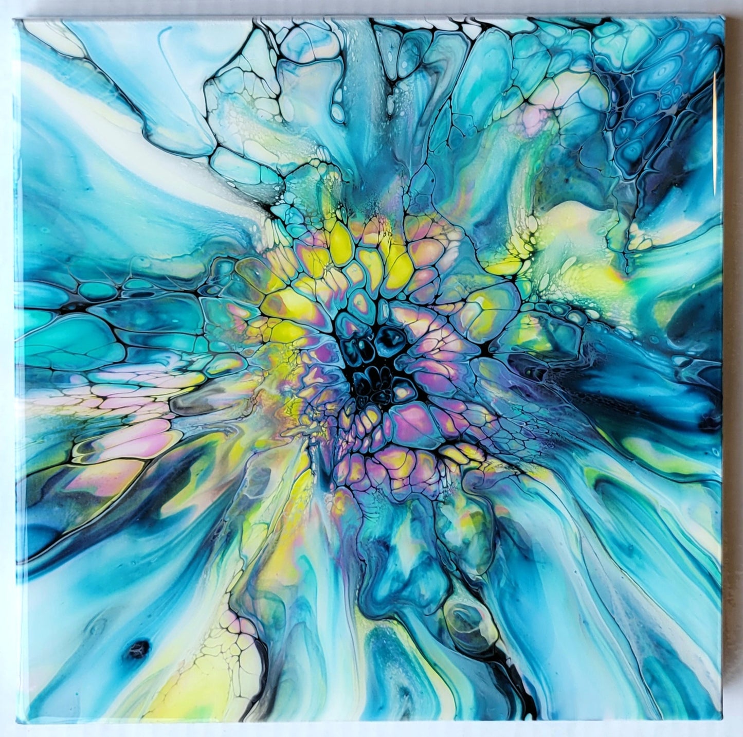 Original Fluid Art Painting on a Cradled Wood Panel