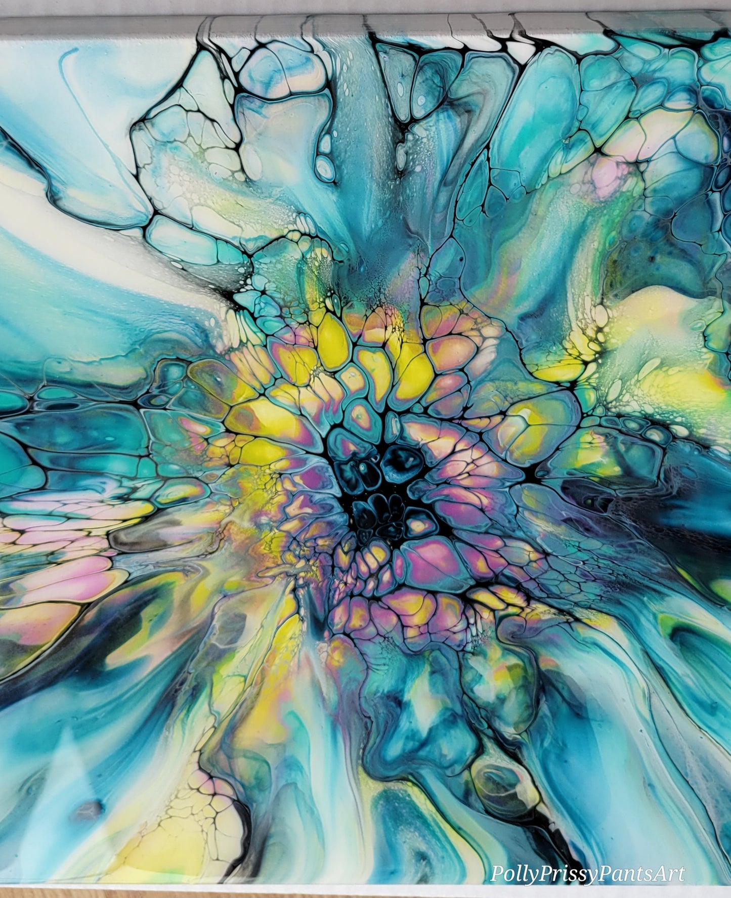 Original Fluid Art Painting on a Cradled Wood Panel