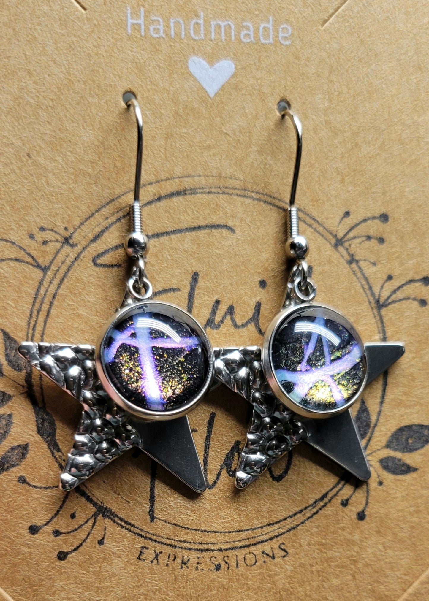 Handmade Fluid Art Earring and Necklace Set