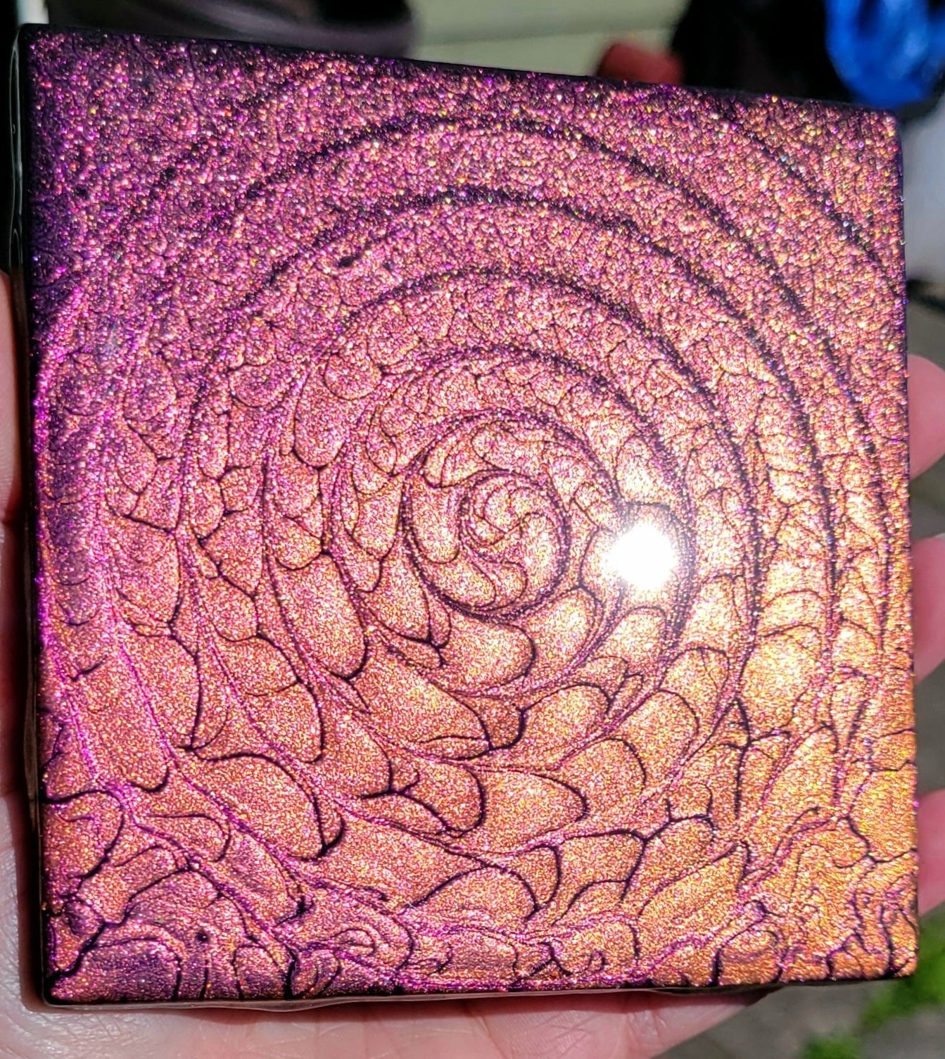 Fluid Art on a 4.25 inch Tile/Coaster with Cork Bottom