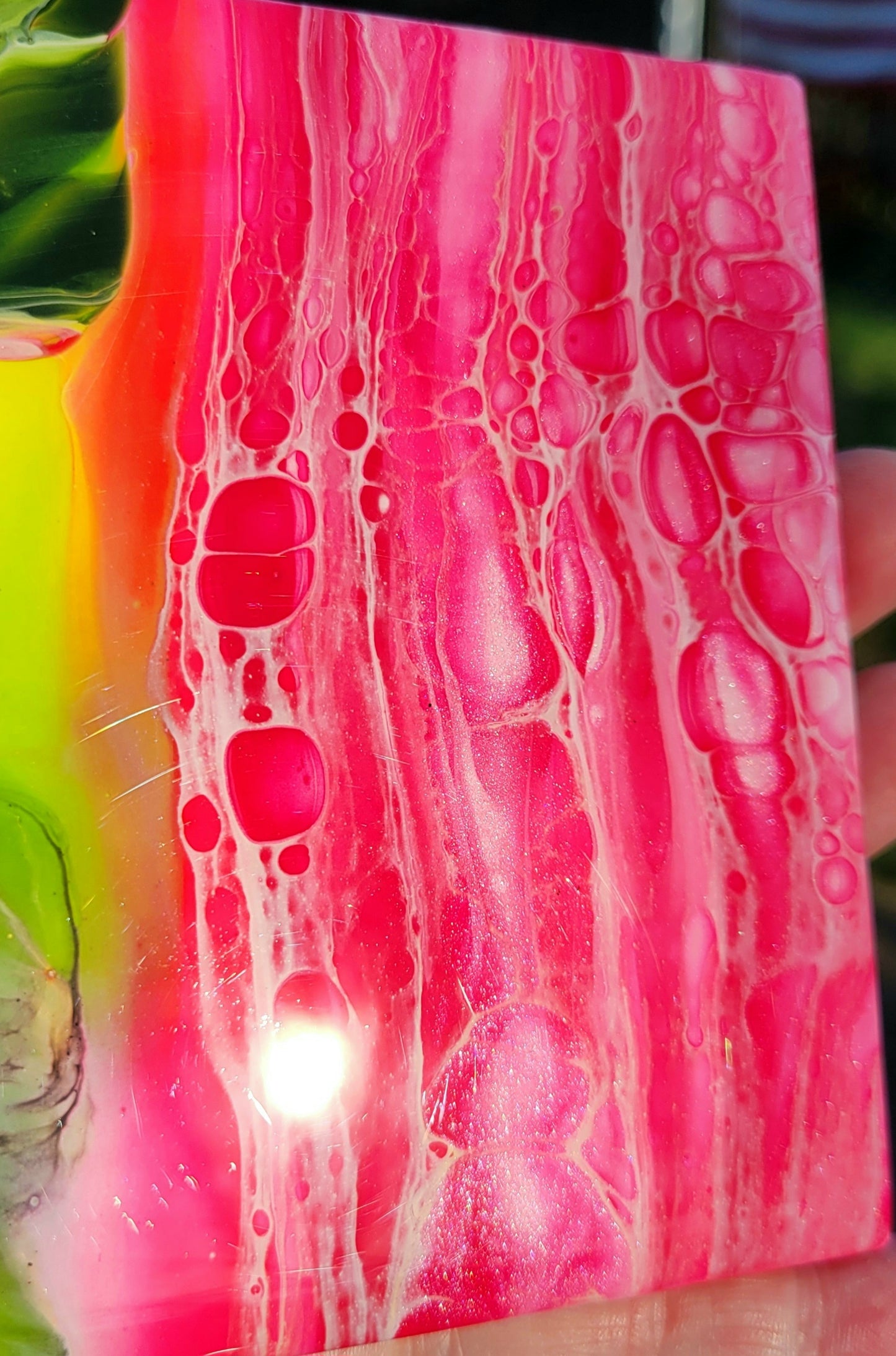 Fluid Art on a 4.25 inch Tile/Coaster with Cork Bottom