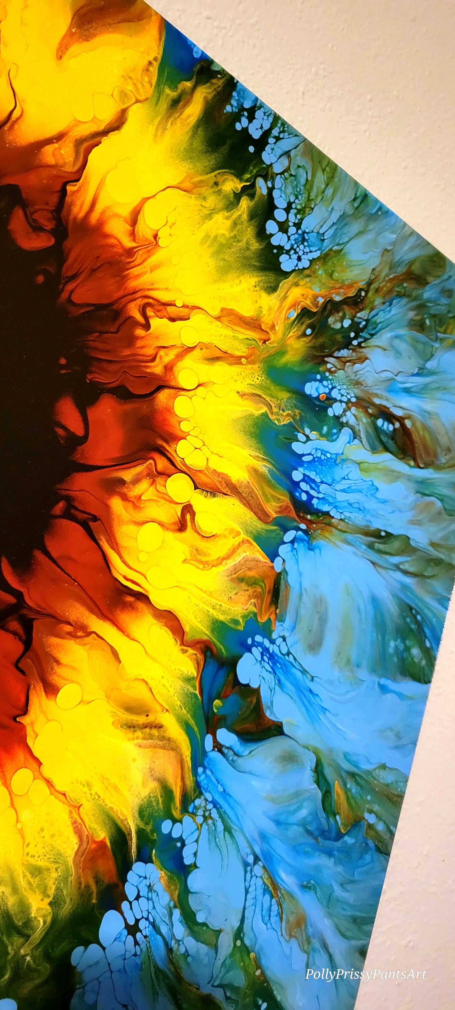 Original Fluid Art Sunflower Painting 16x20 inch