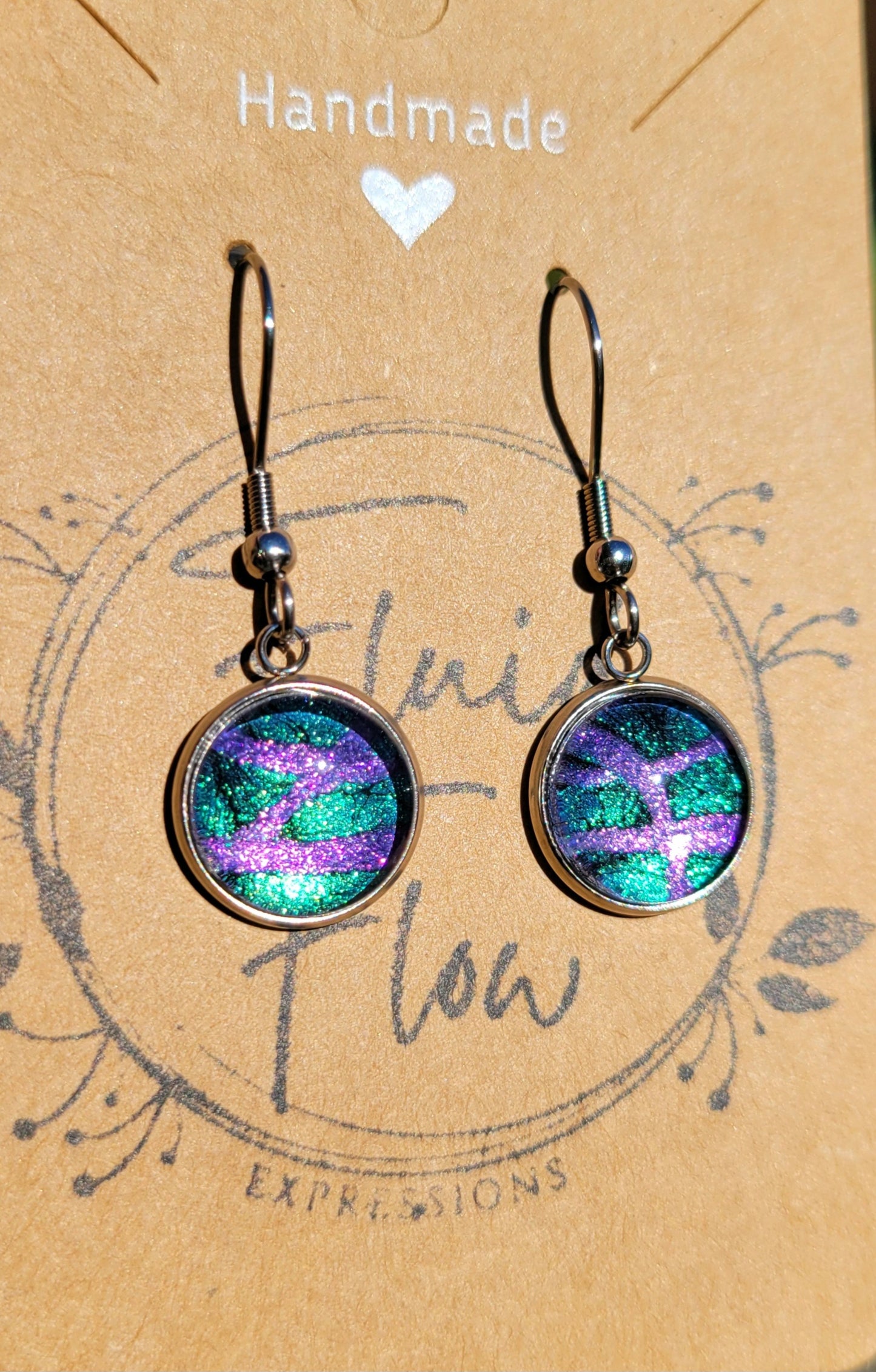 Handmade Fluid Art Hook Earrings