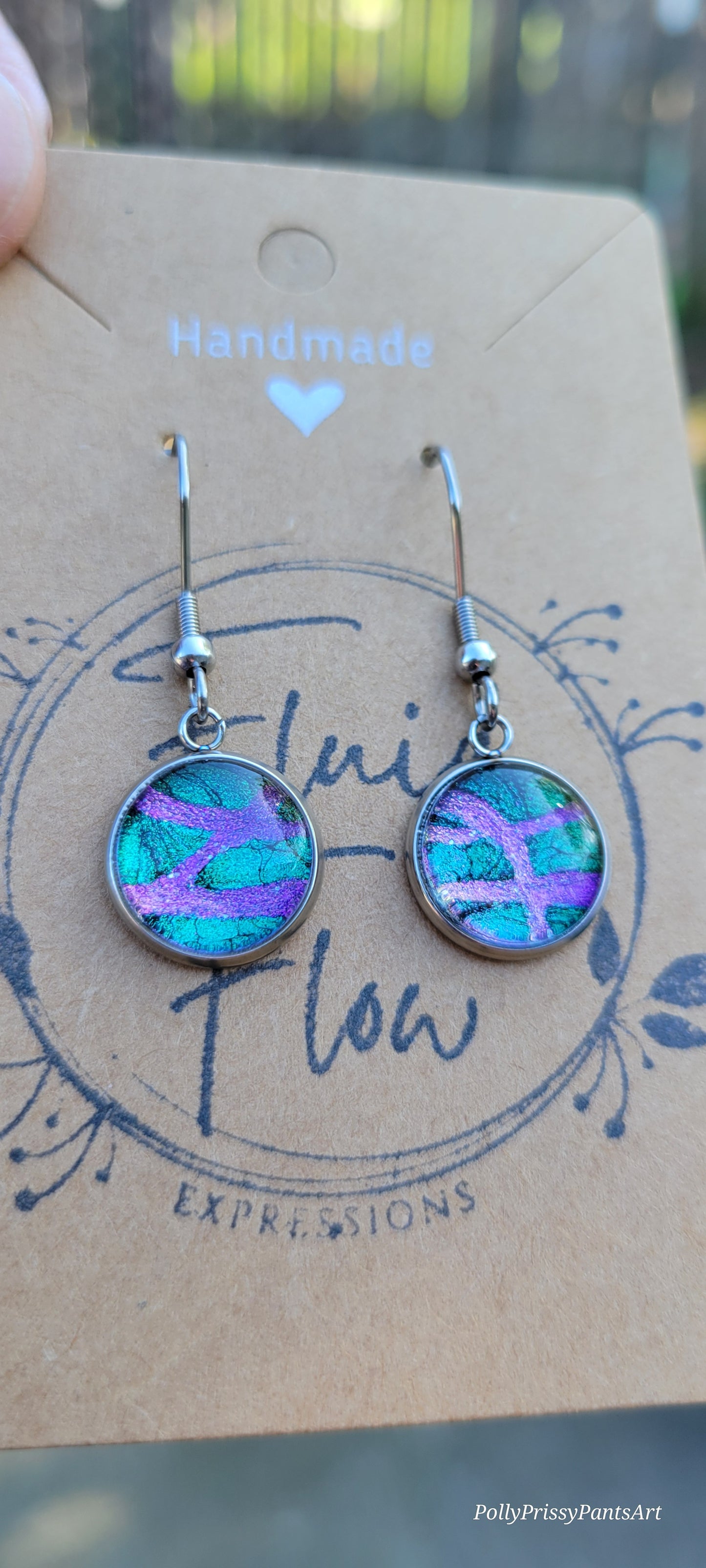 Handmade Fluid Art Hook Earrings
