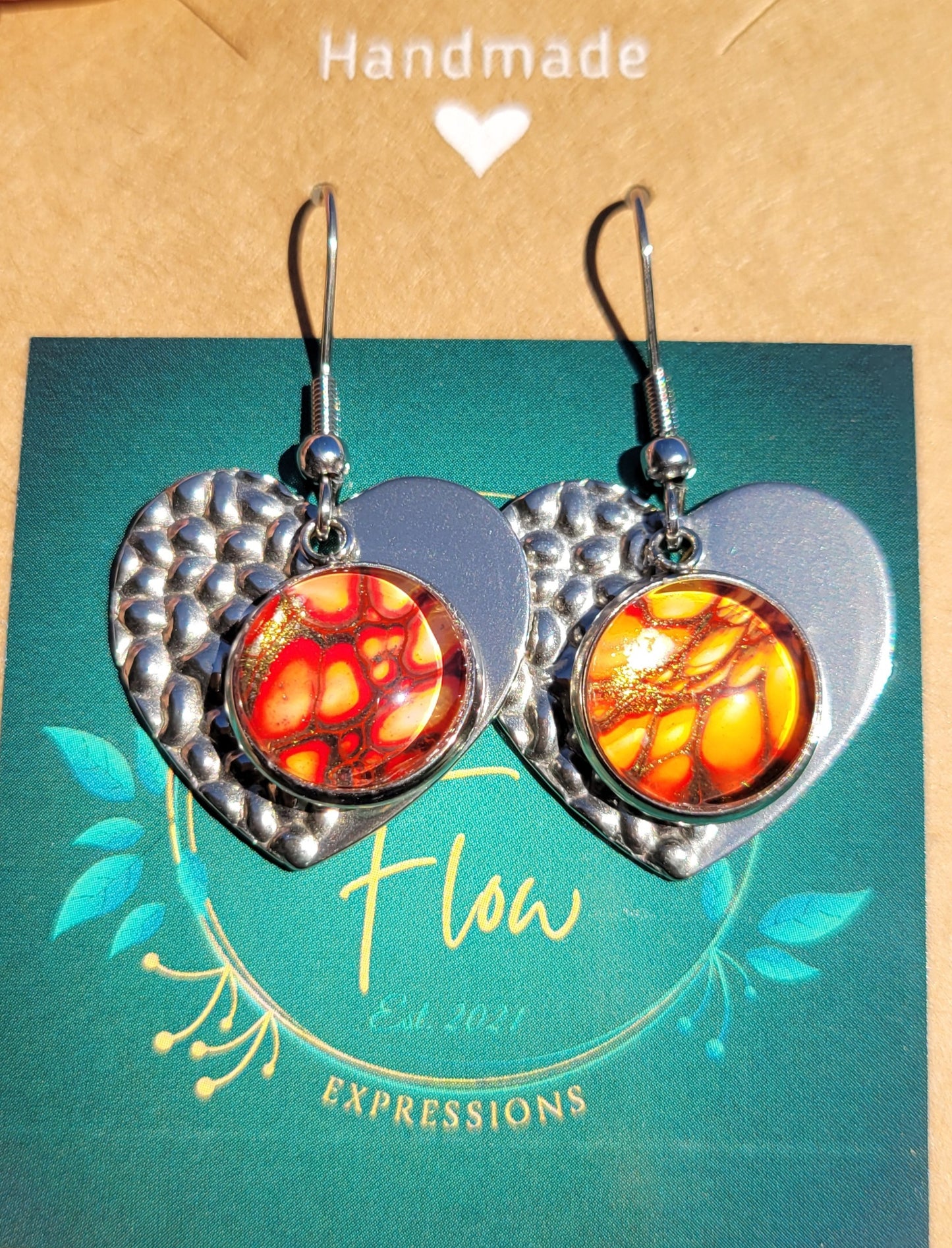 Handmade Colorshifting Silver Decorative Hook Earrings