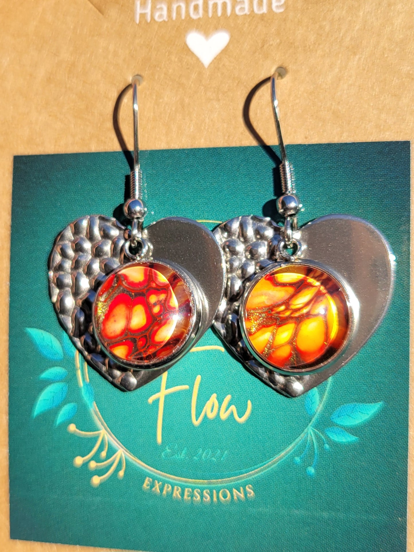 Handmade Colorshifting Silver Decorative Hook Earrings