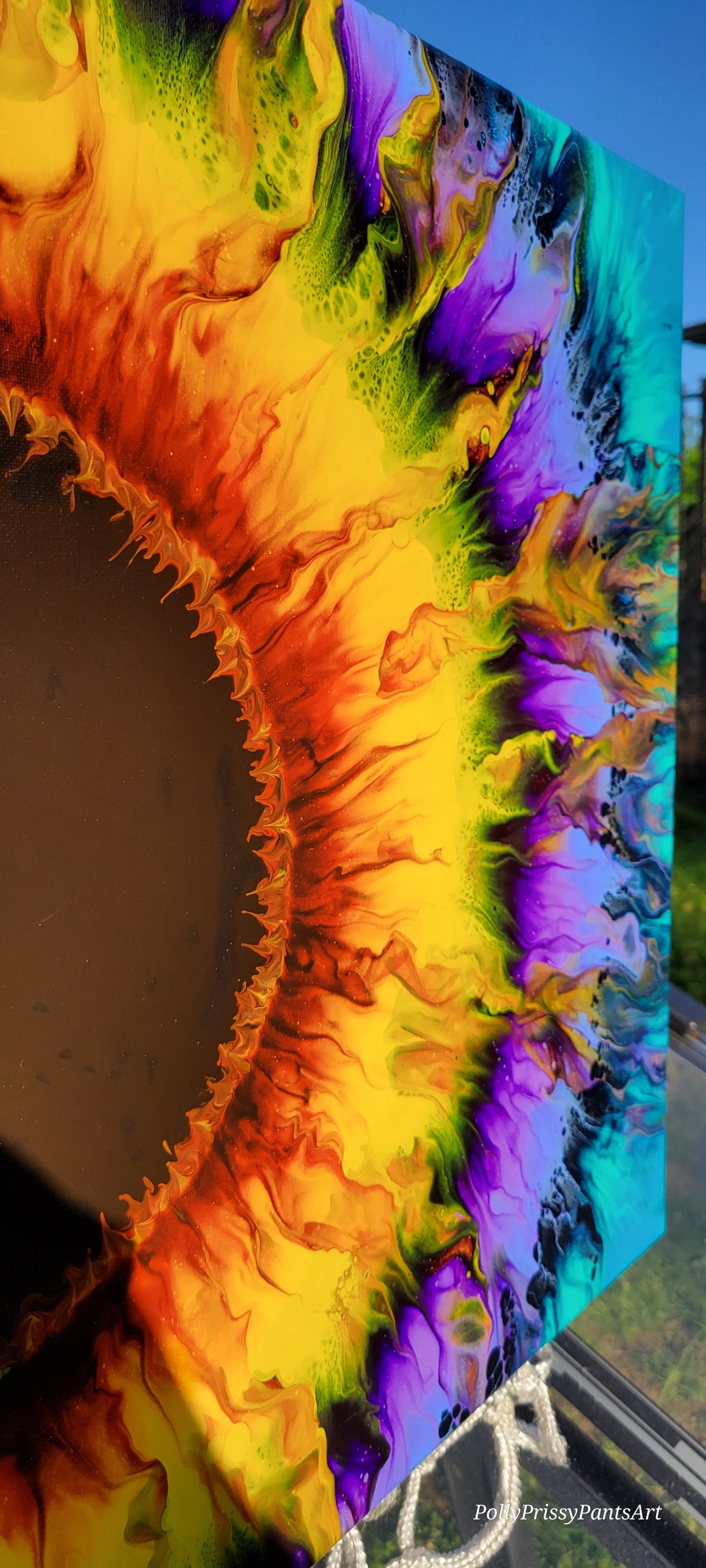 Original Fluid Art Sunflower Painting 16x20 inch