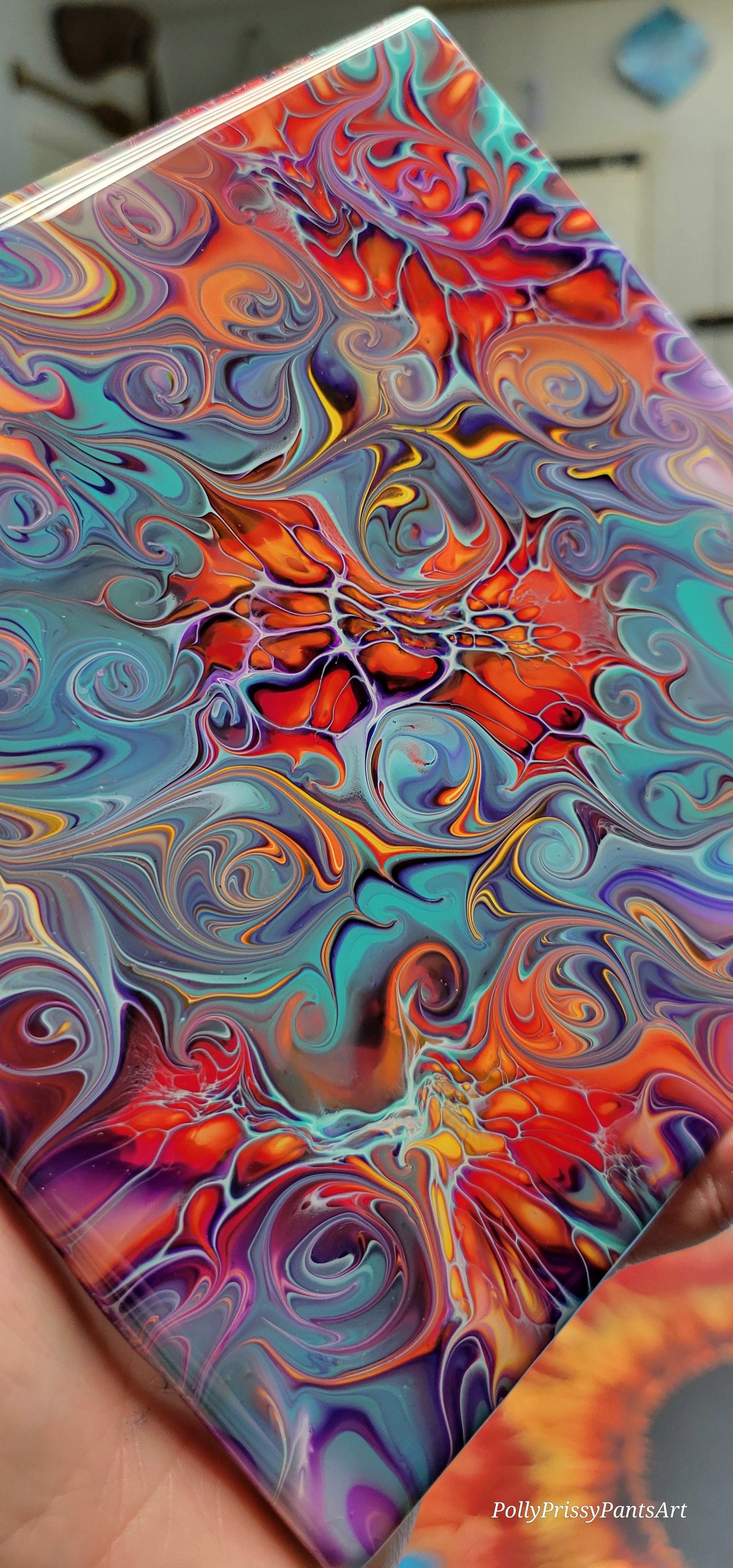 Fluid Art on a 6 Inch Tile