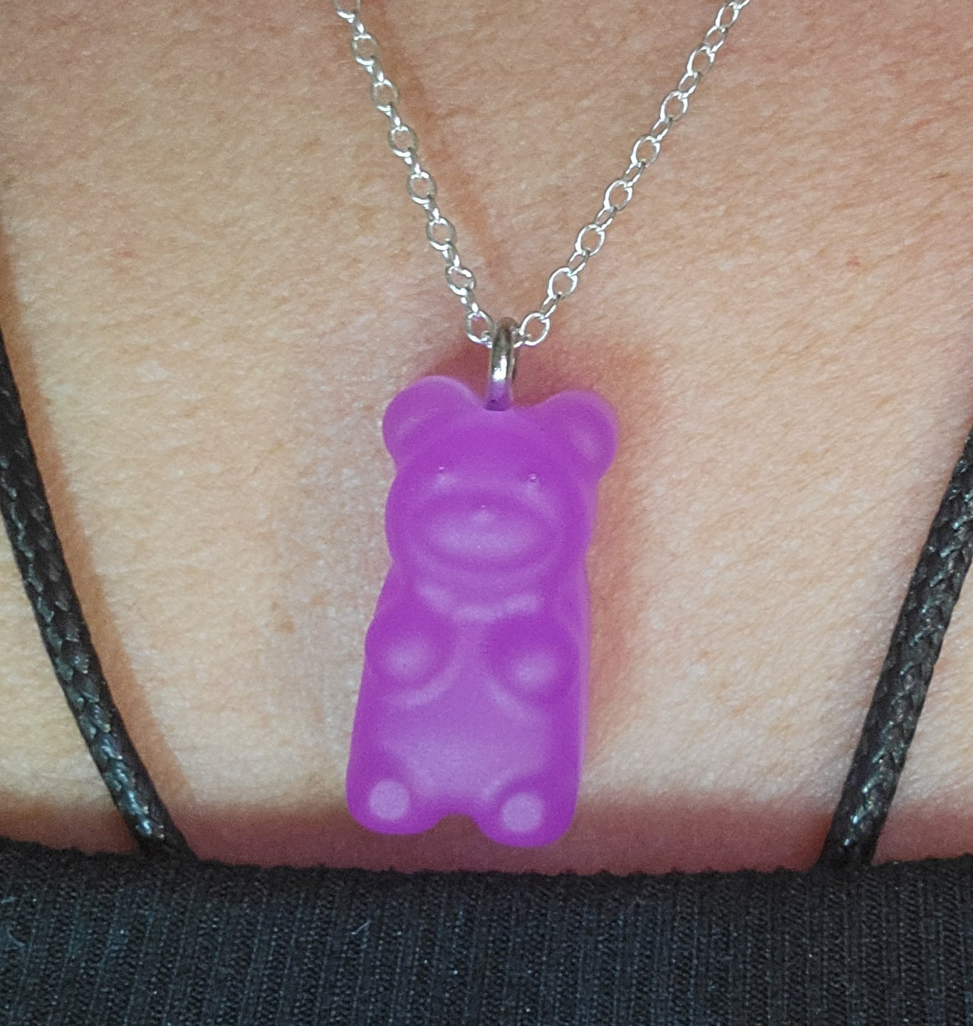 Gummy Bear Glow in The Dark Pendant with Necklace Chain (PURPLE)