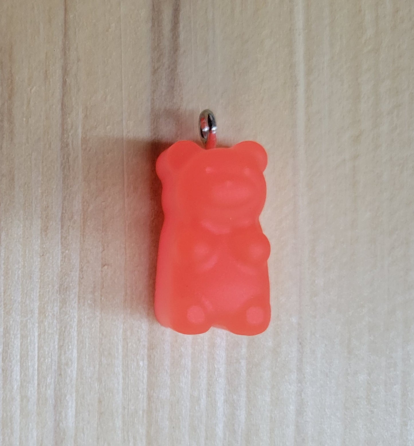Gummy Bear Glow in The Dark Pendant with Necklace Chain (REDISH-ORANGE)
