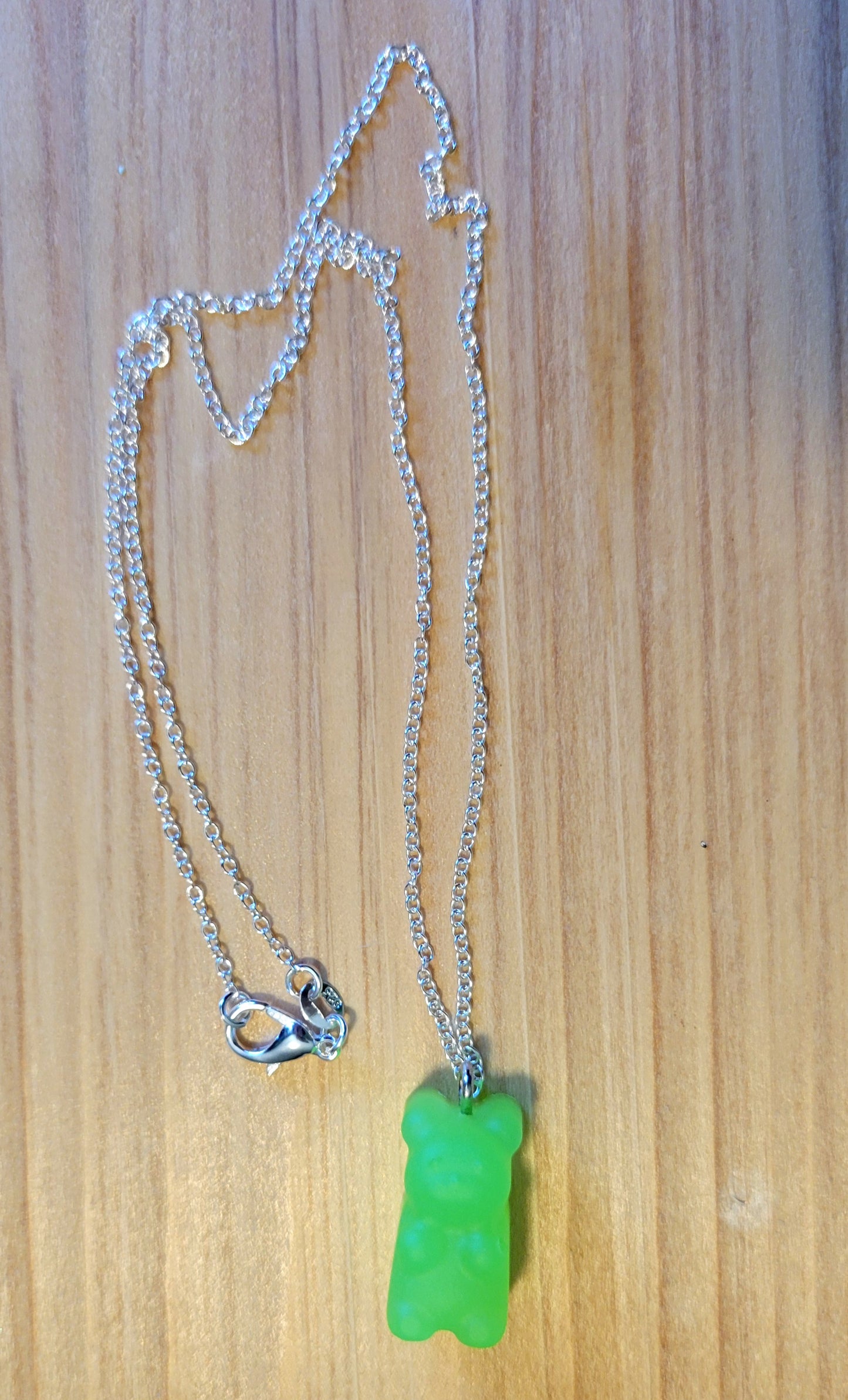 Gummy Bear Glow in The Dark Pendant with Necklace Chain (GREEN)