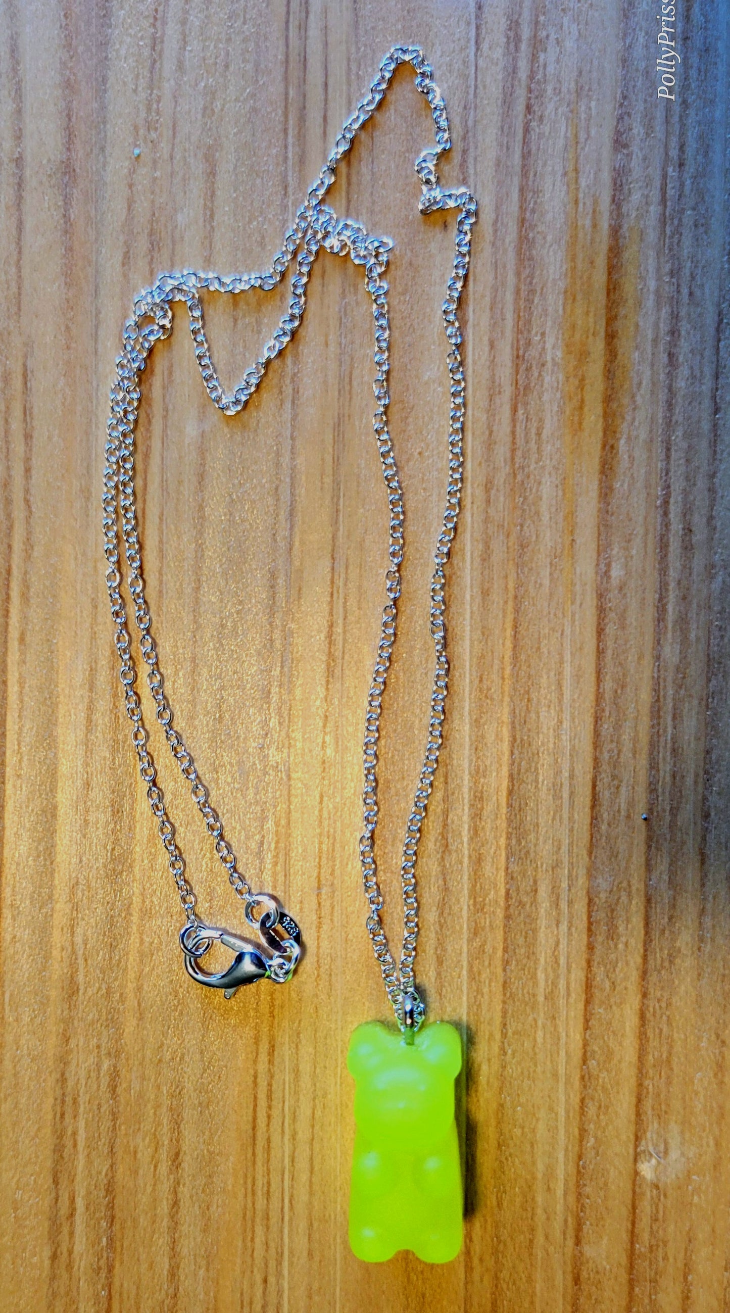Gummy Bear Glow in The Dark Pendant with Necklace Chain (YELLOW)