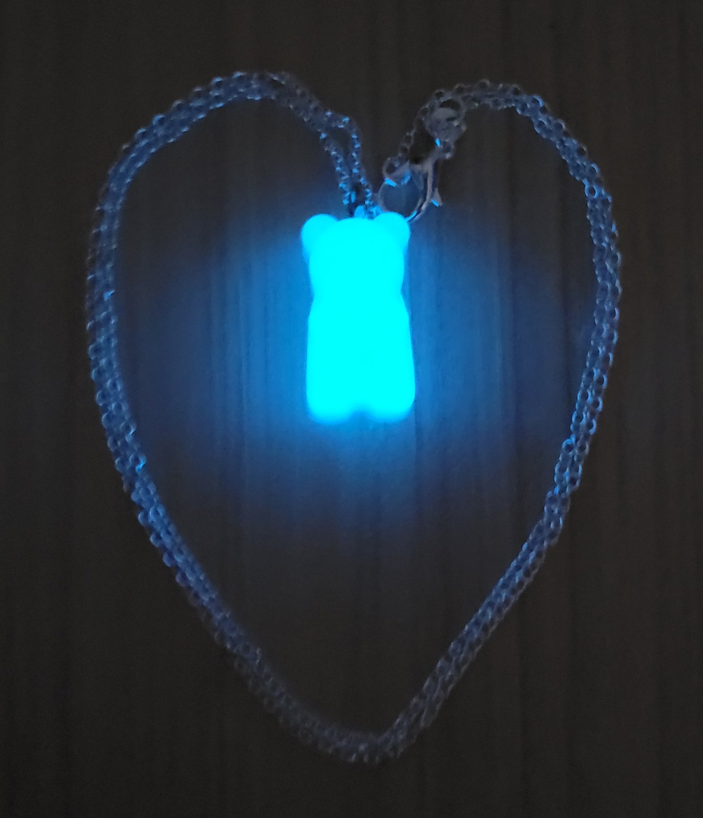 Gummy Bear Glow in The Dark Pendant with Necklace Chain (PURPLE)