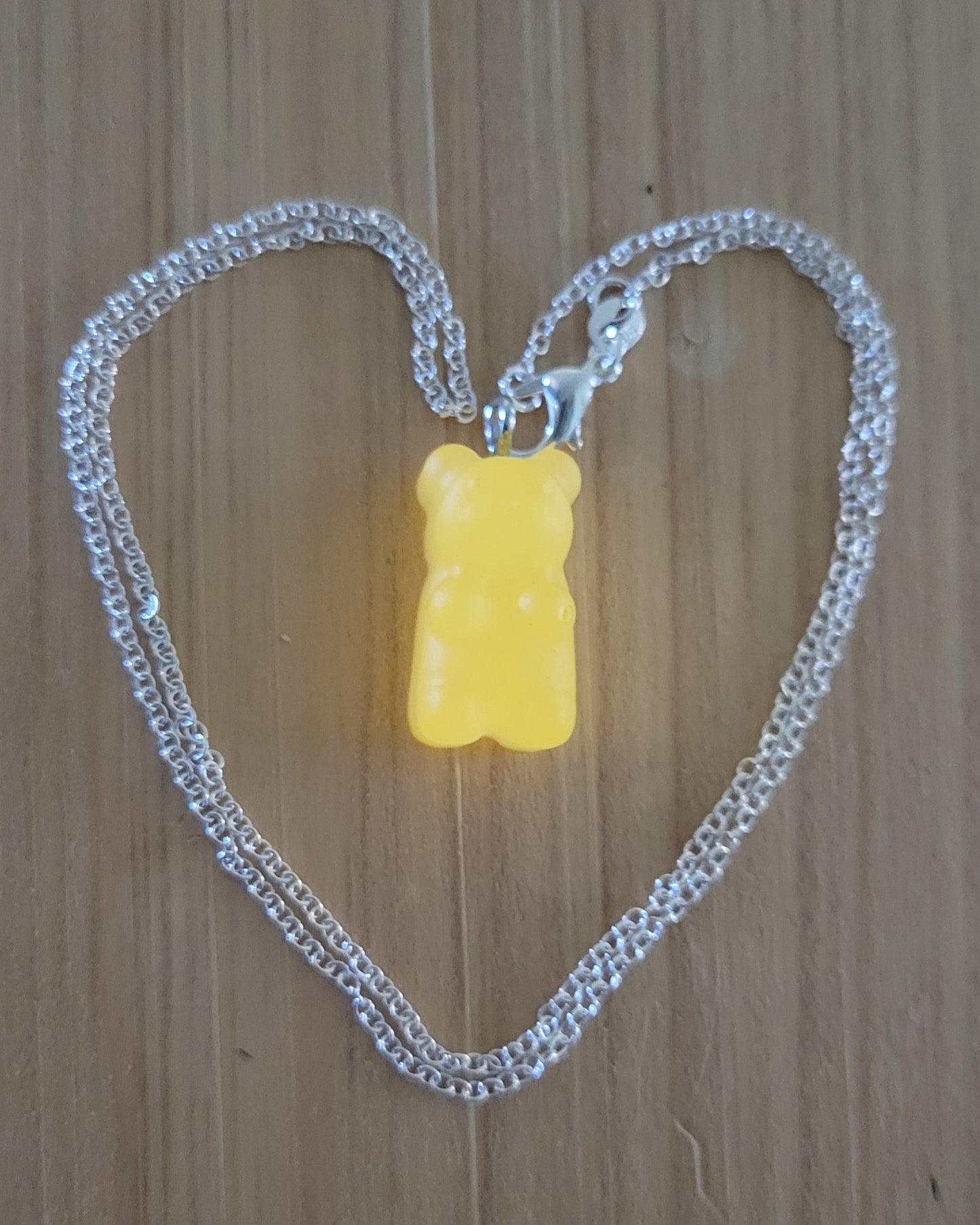 Gummy Bear Glow in The Dark Pendant with Necklace Chain (ORANGE)