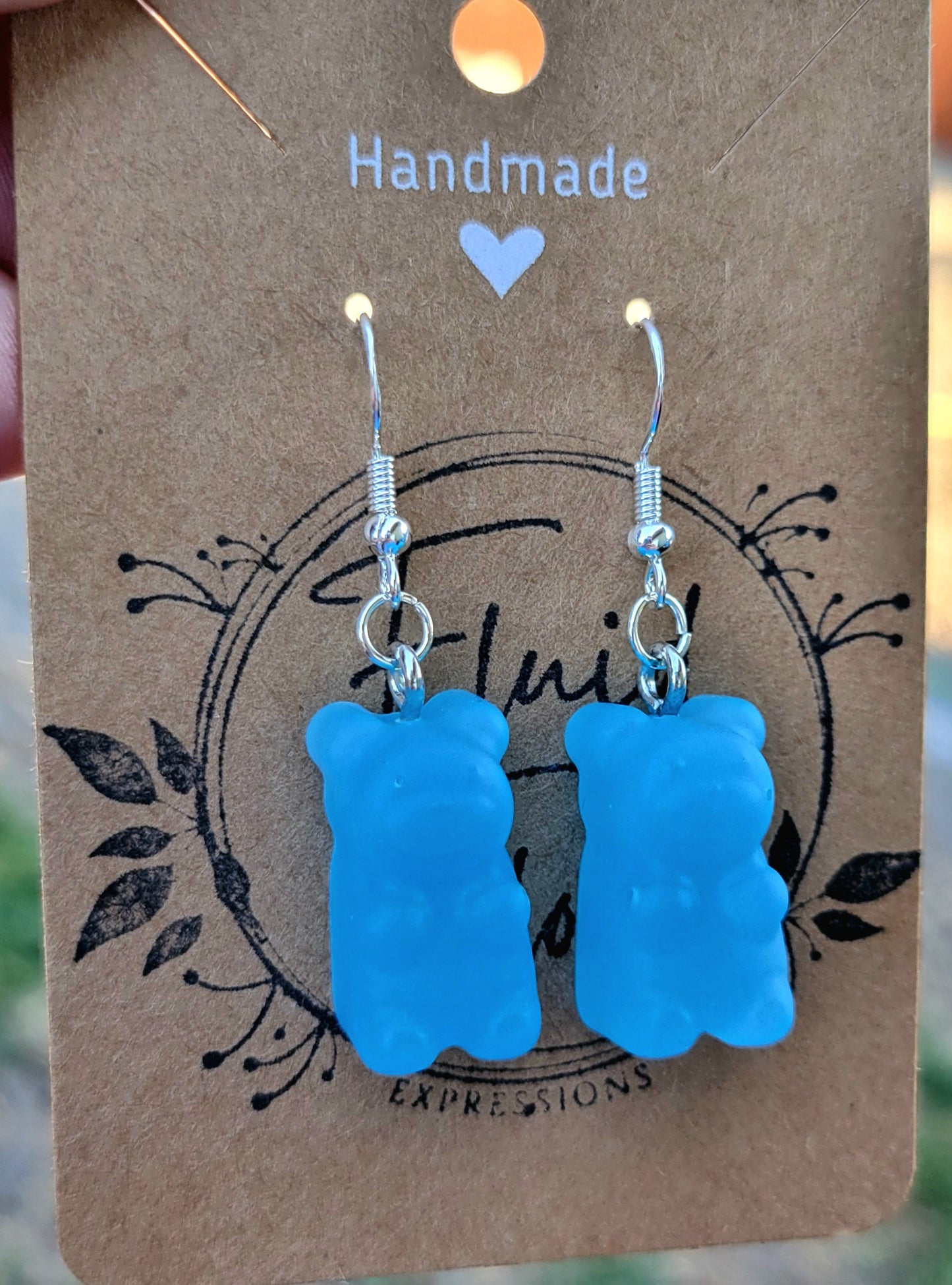 Glow in The Dark Gummy Bear Earrings (BLUE)