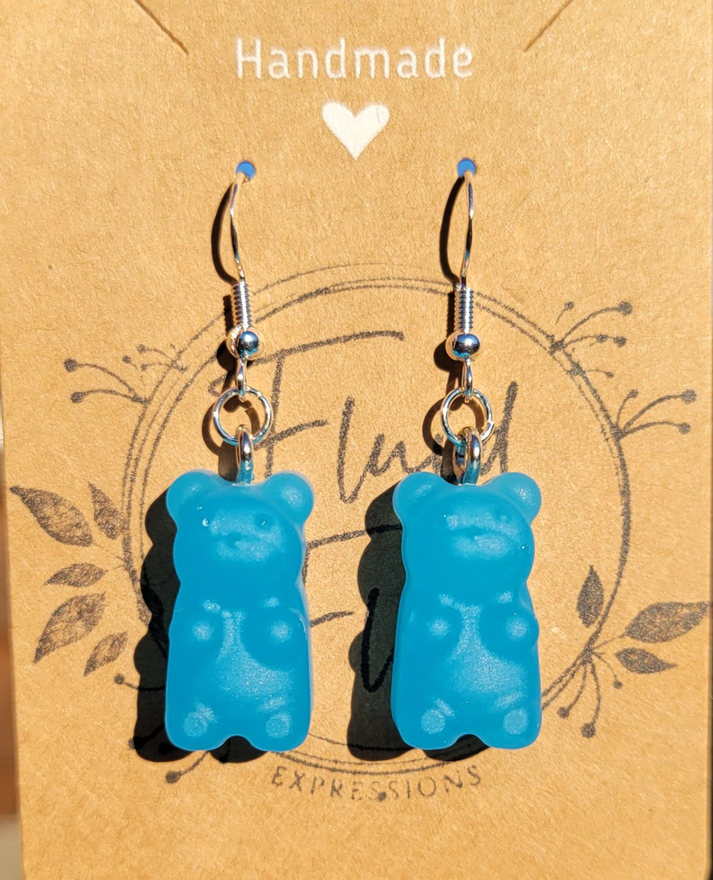 Glow in The Dark Gummy Bear Earrings (BLUE)