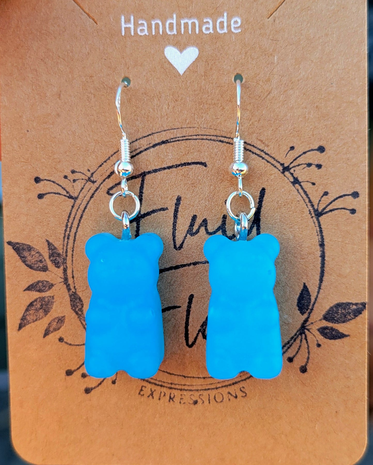 Glow in The Dark Gummy Bear Earrings (BLUE)