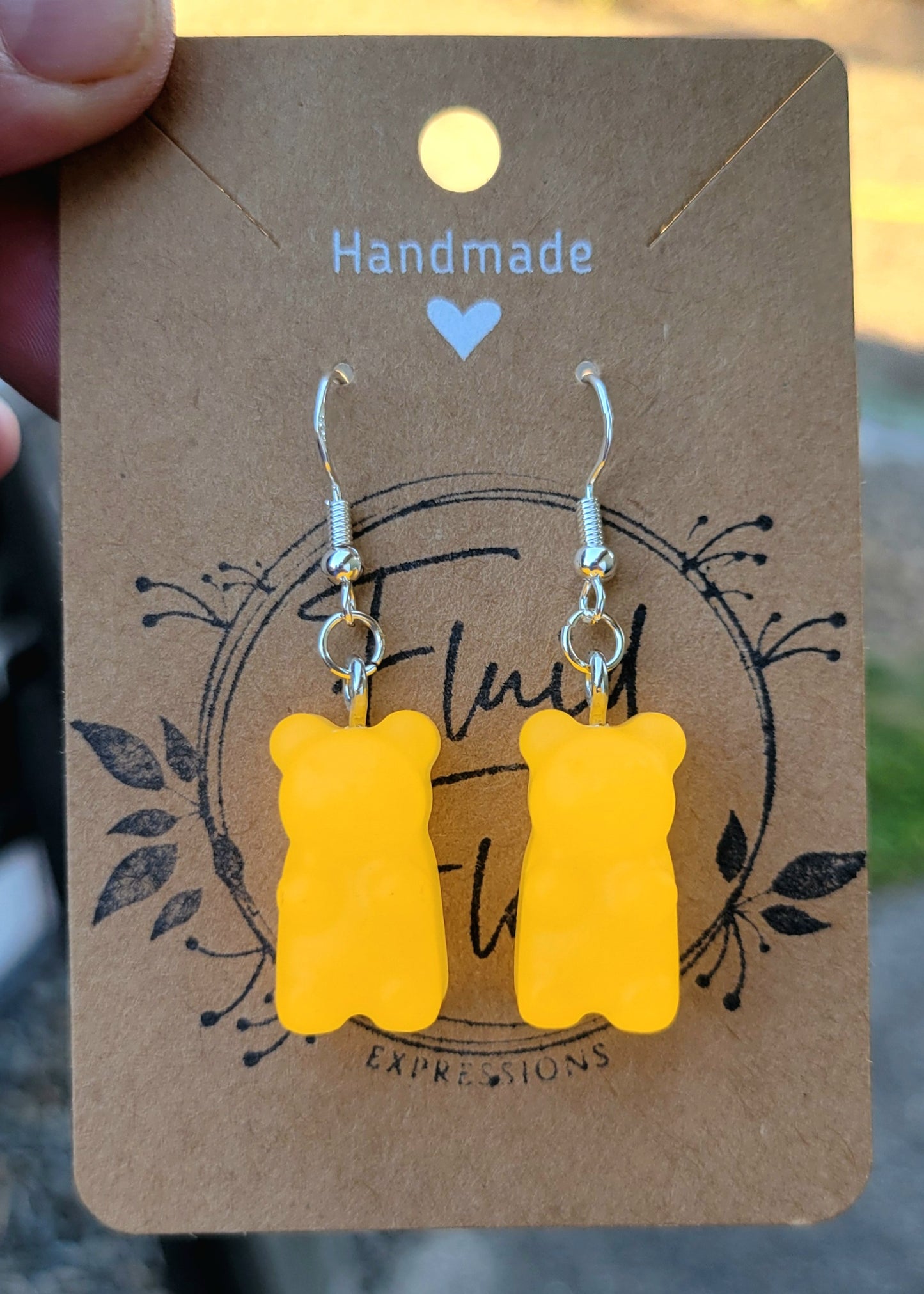 Glow in The Dark Gummy Bear Earrings (ORANGE)