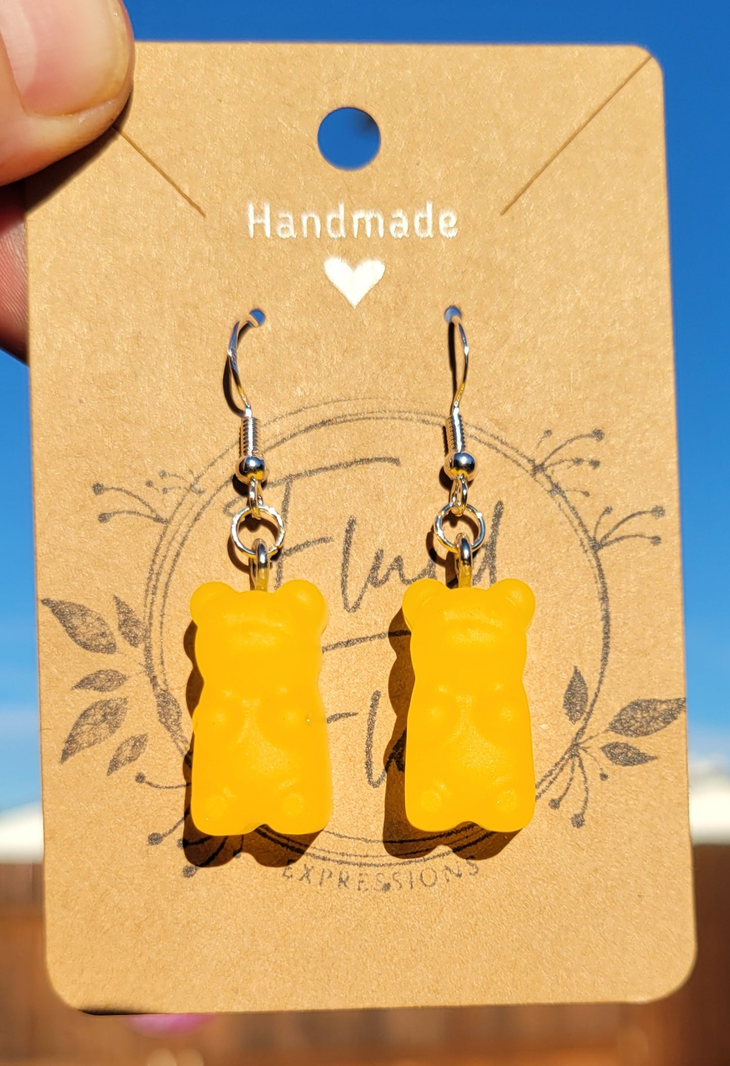 Glow in The Dark Gummy Bear Earrings (ORANGE)