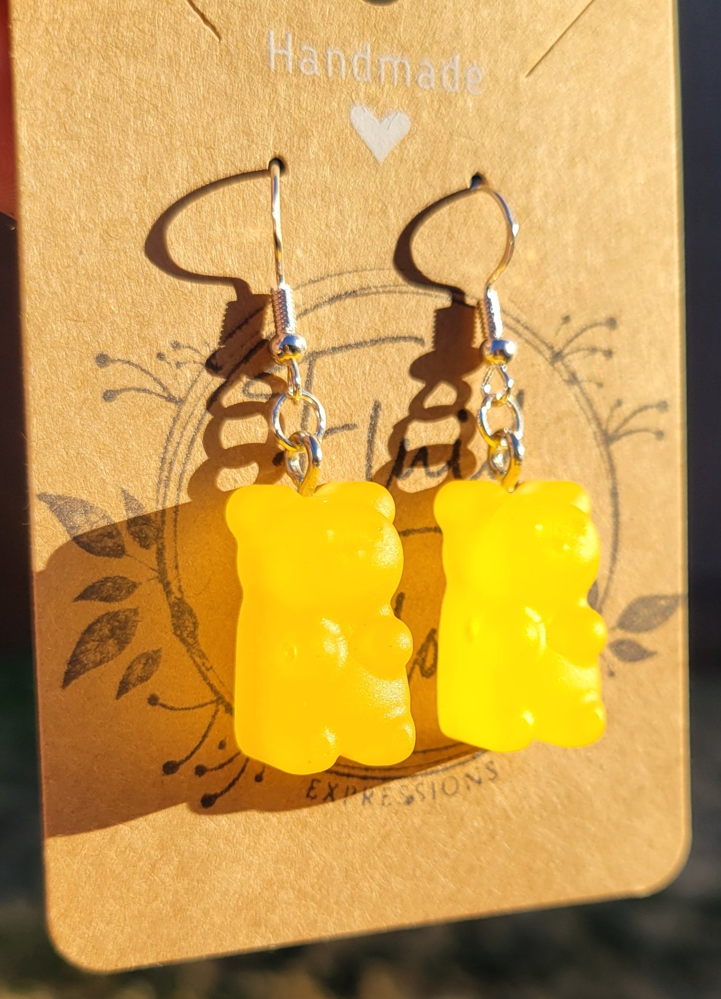 Glow in The Dark Gummy Bear Earrings (ORANGE)