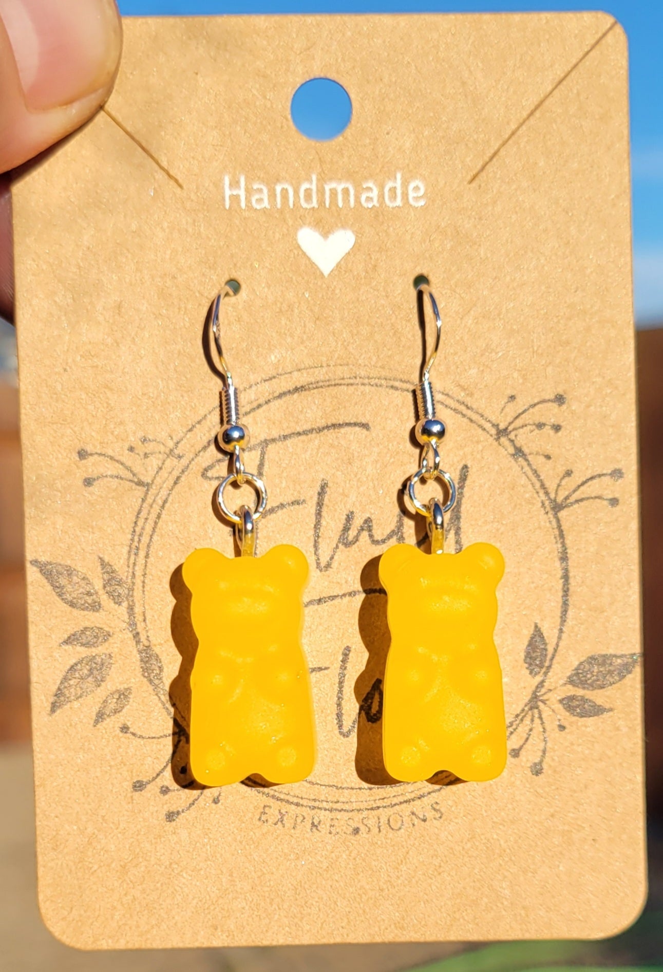 Glow in The Dark Gummy Bear Earrings (ORANGE)