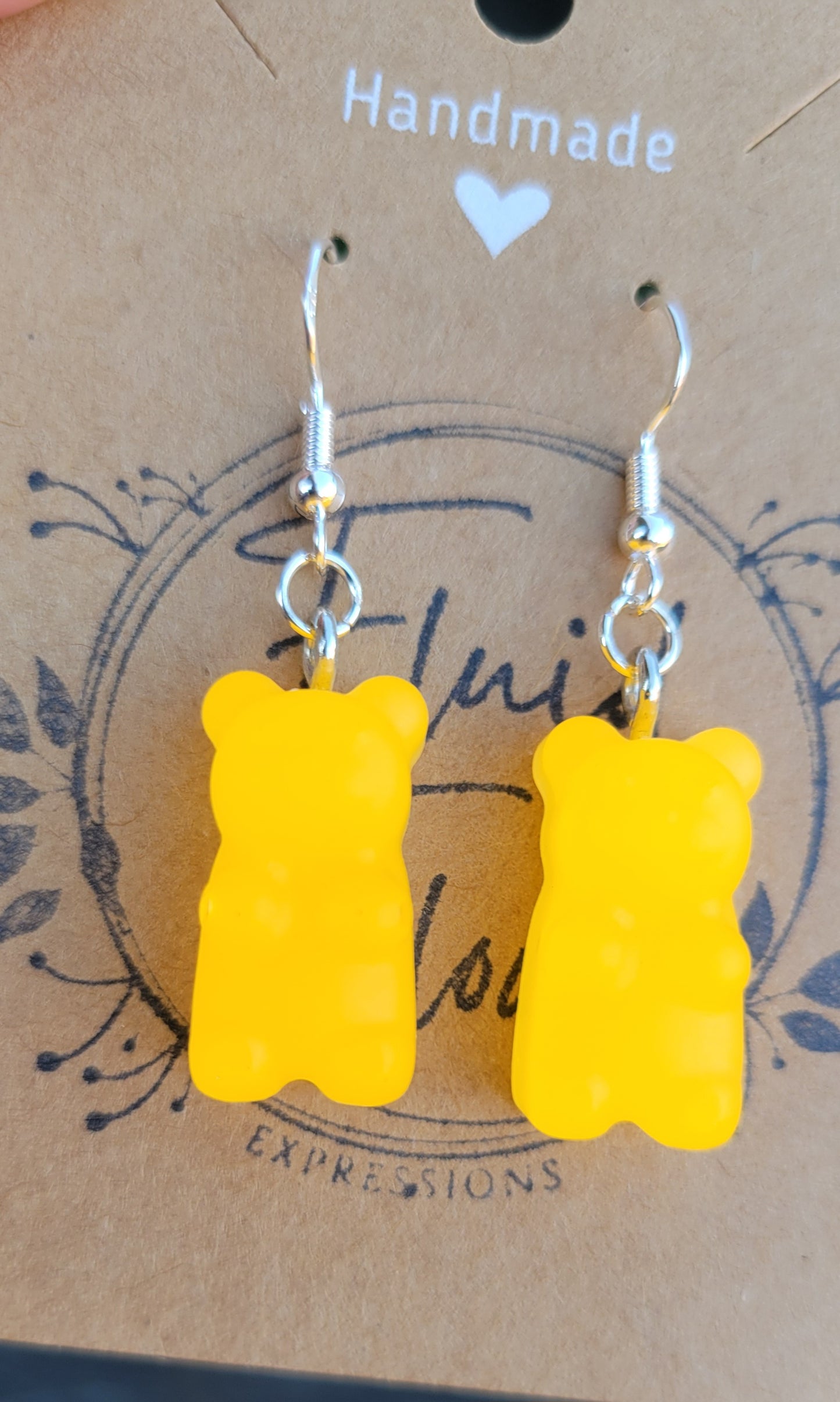Glow in The Dark Gummy Bear Earrings (ORANGE)