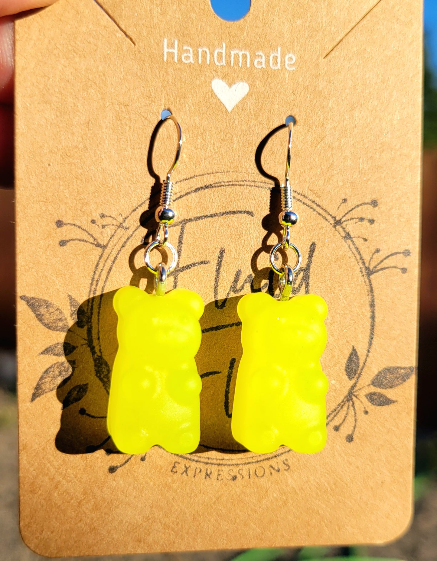 Glow in The Dark Gummy Bear Earrings (YELLOW)