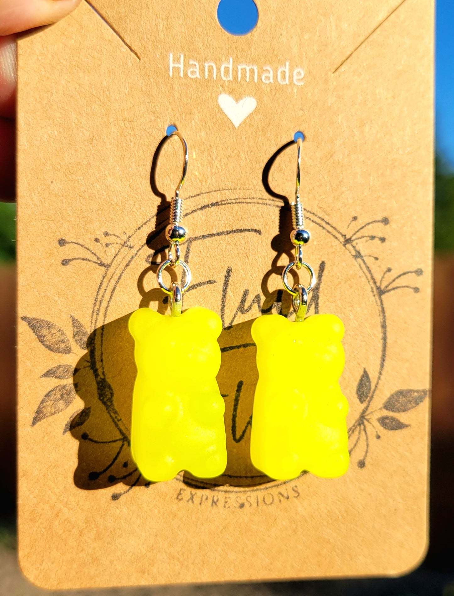 Glow in The Dark Gummy Bear Earrings (YELLOW)