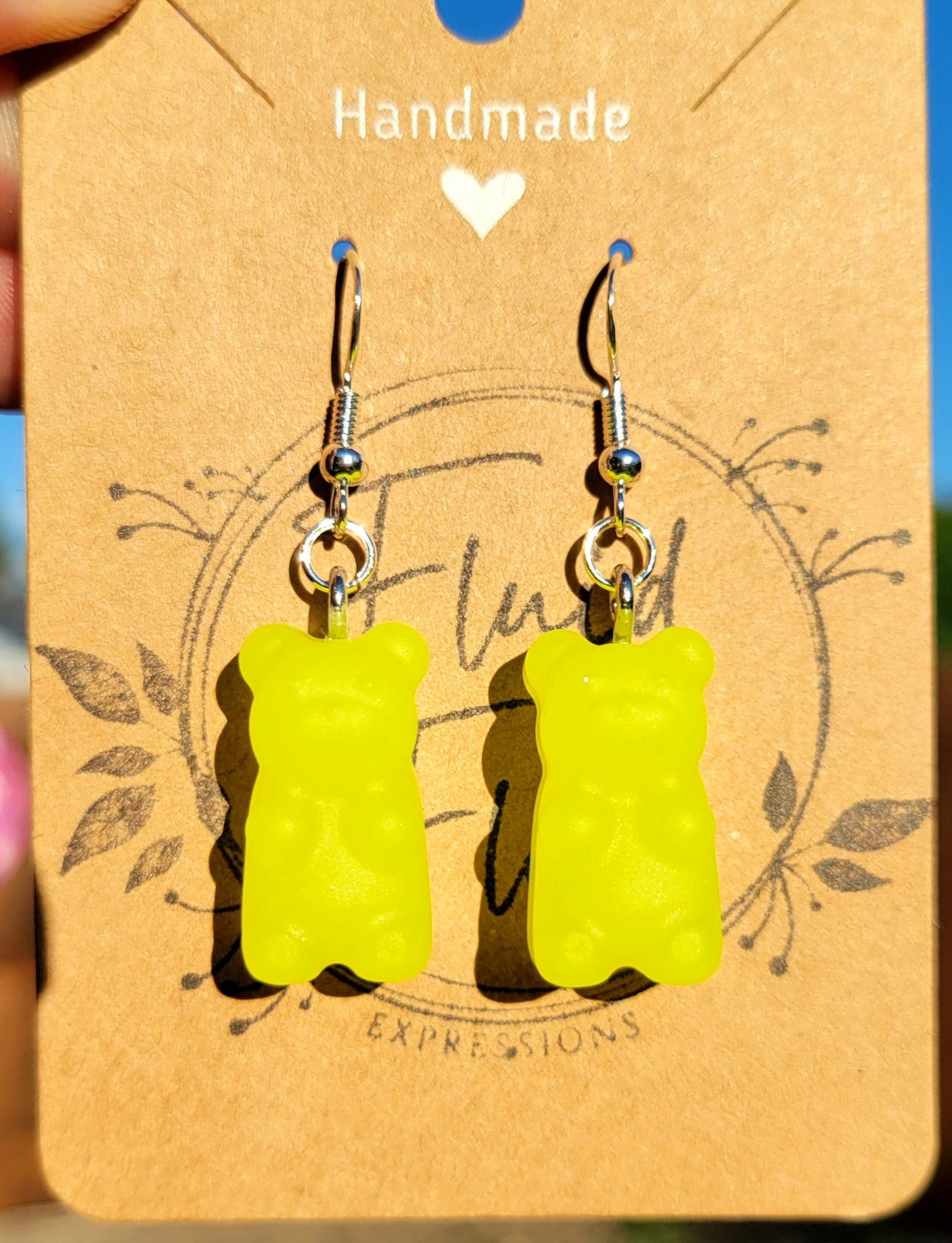 Glow in The Dark Gummy Bear Earrings (YELLOW)
