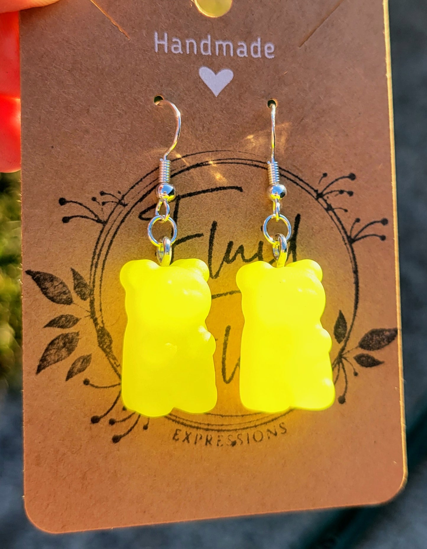 Glow in The Dark Gummy Bear Earrings (YELLOW)