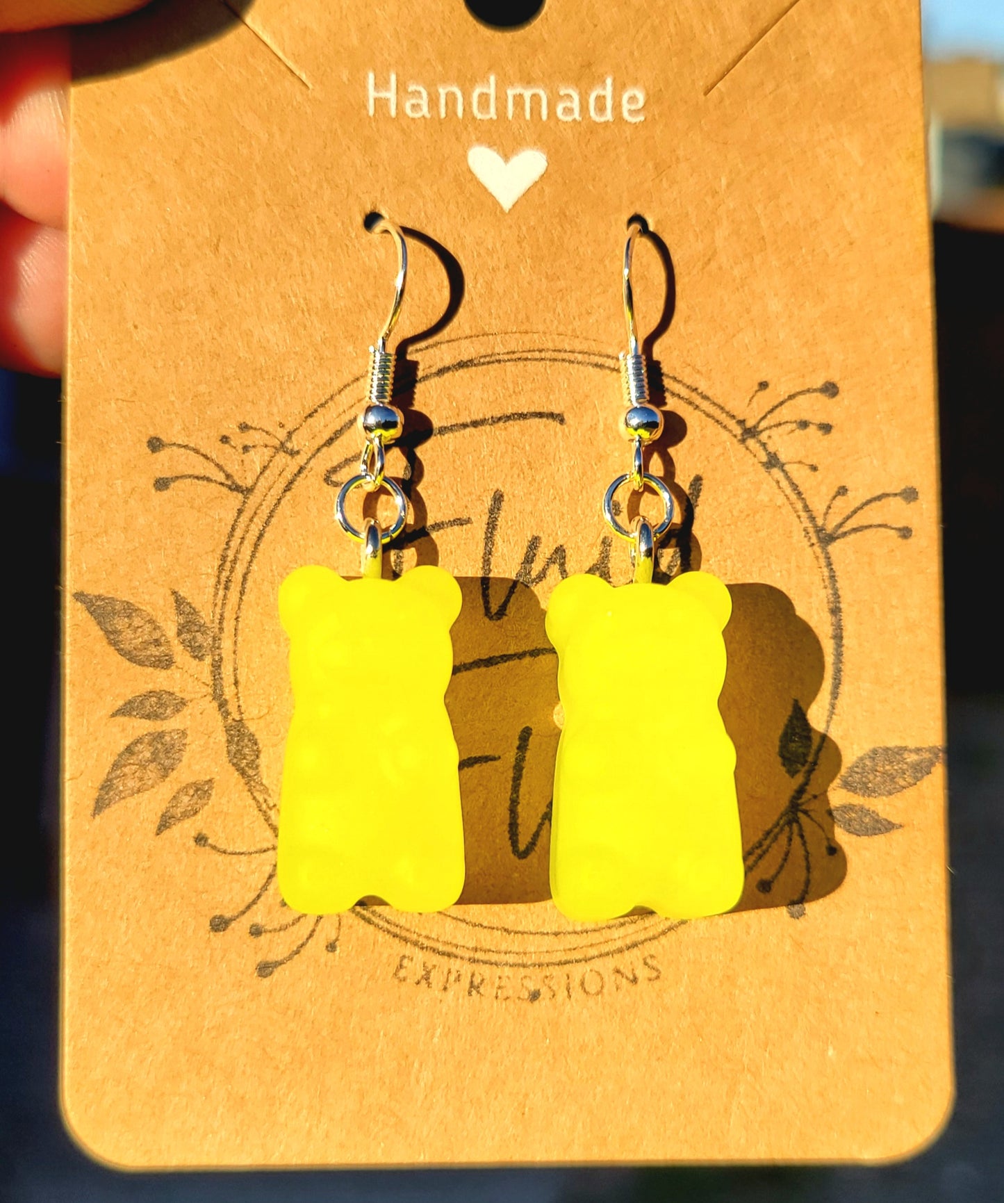 Glow in The Dark Gummy Bear Earrings (YELLOW)