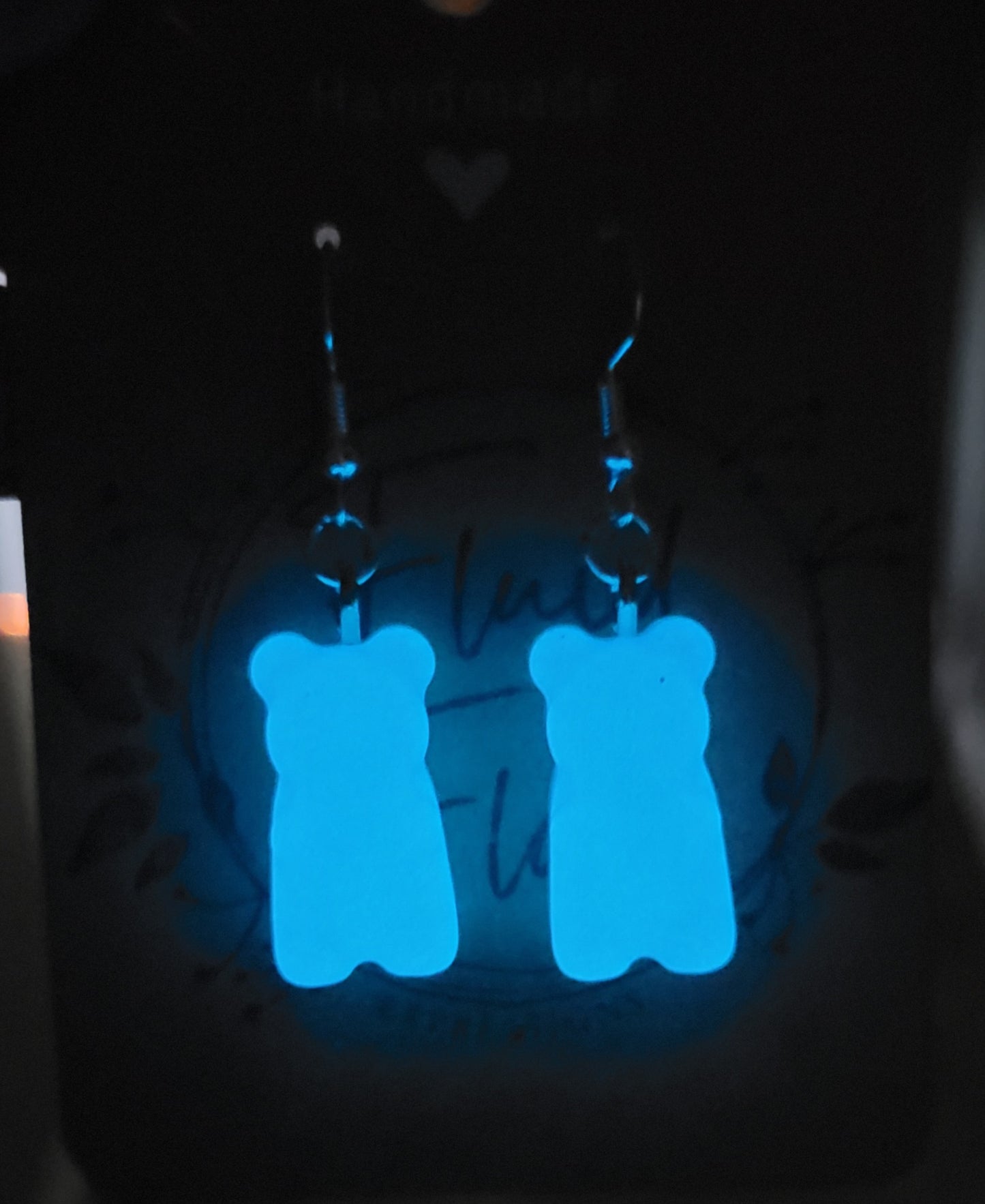 Glow in The Dark Gummy Bear Earrings (PURPLE)