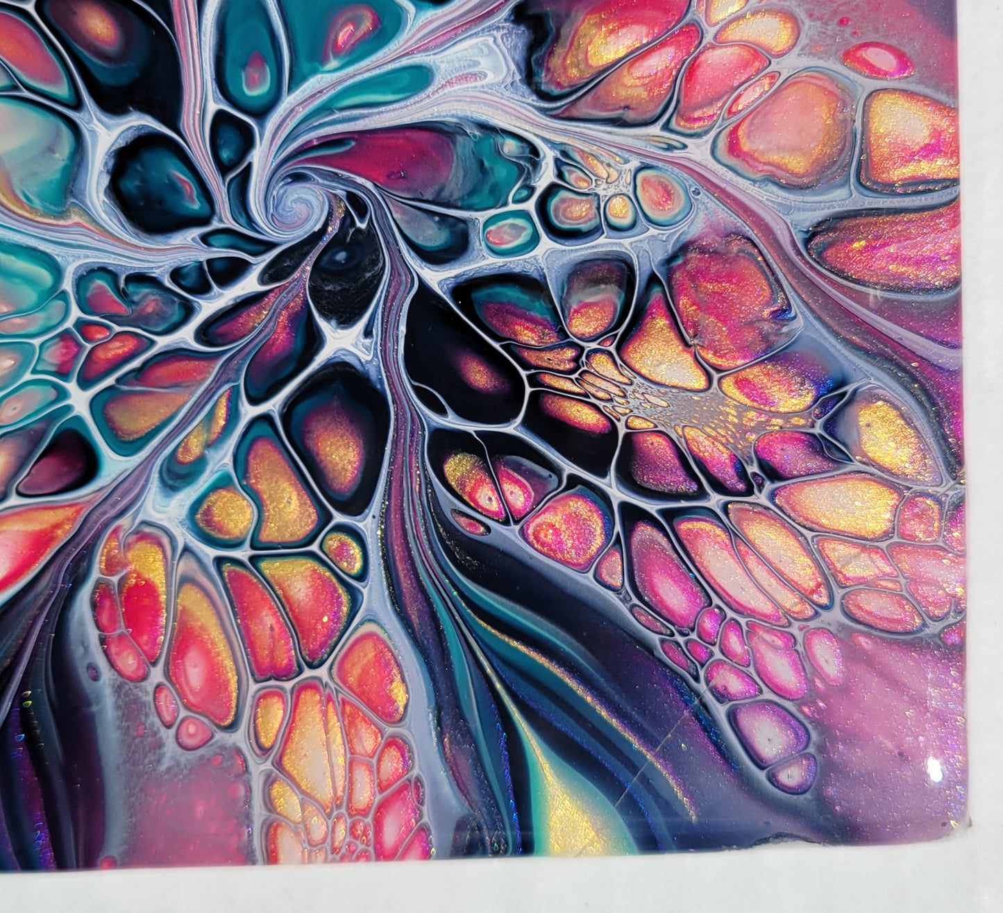Handmade Fluid Art Tile Coasters Set of 4