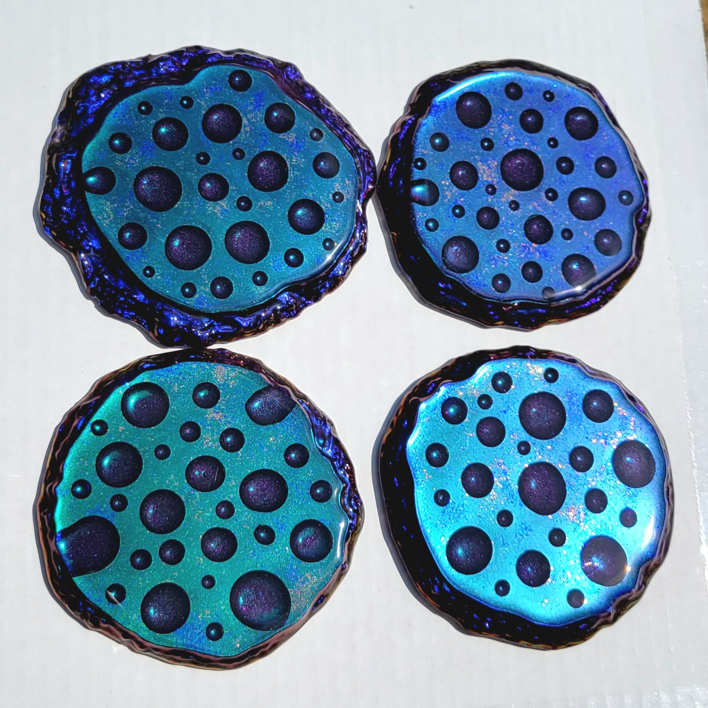 Handmade Resin Art Colorshifting Coasters Set of 4