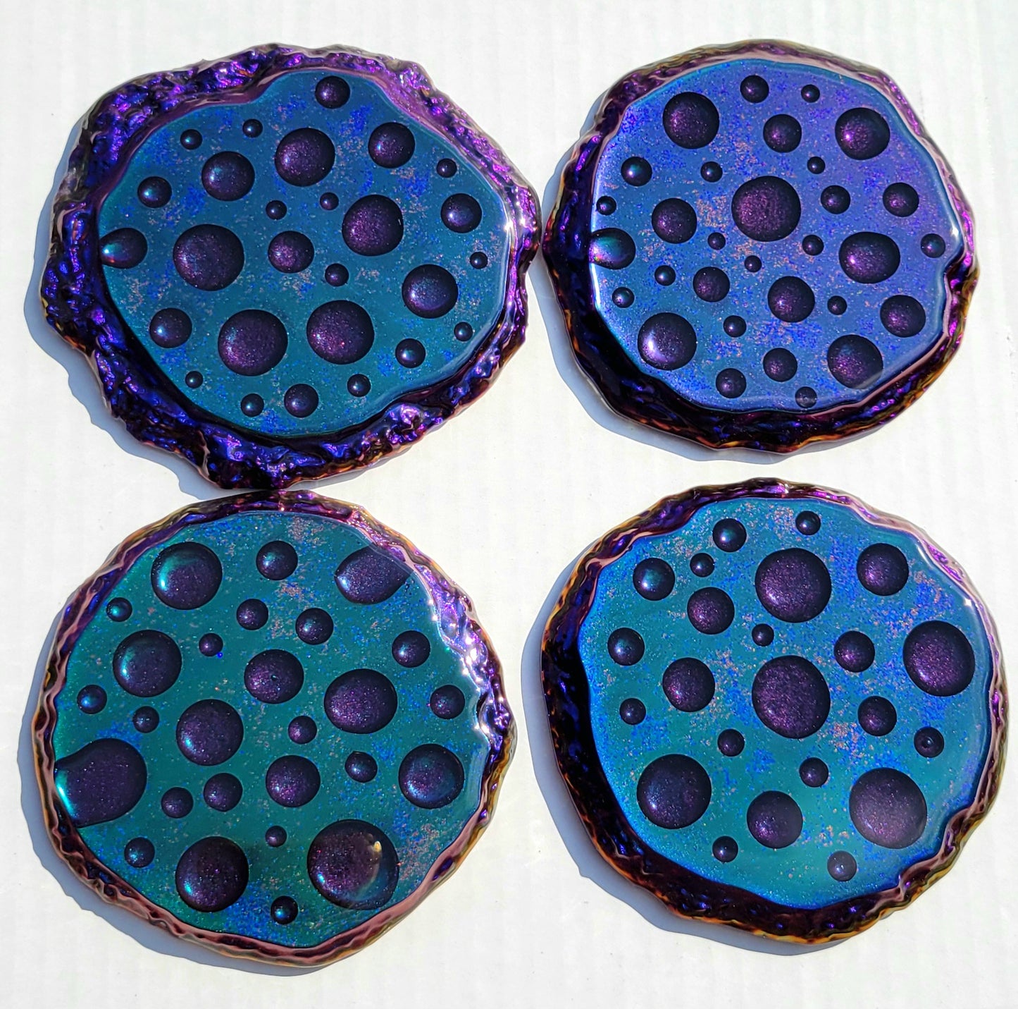 Handmade Resin Art Colorshifting Coasters Set of 4