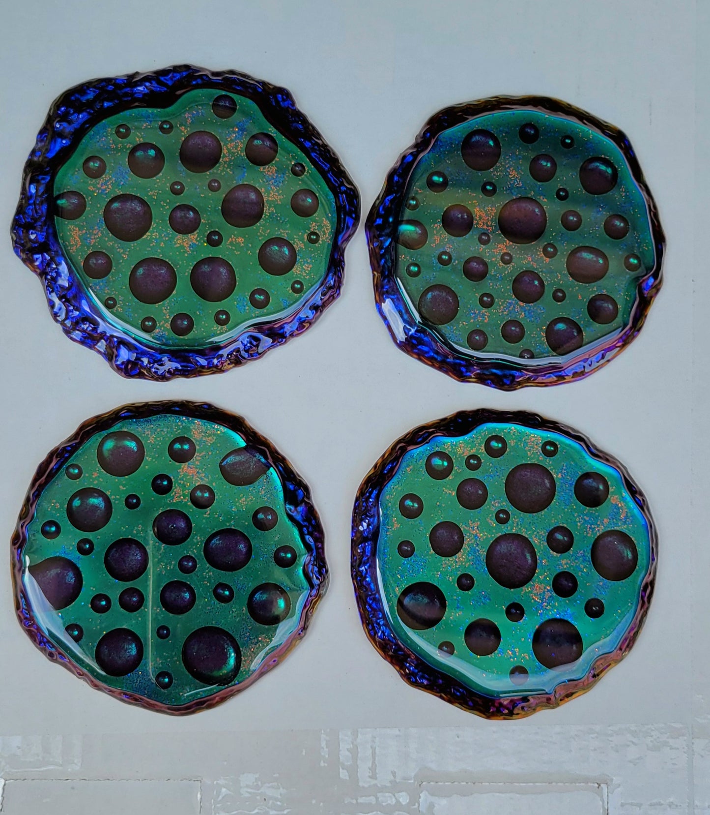 Handmade Resin Art Colorshifting Coasters Set of 4