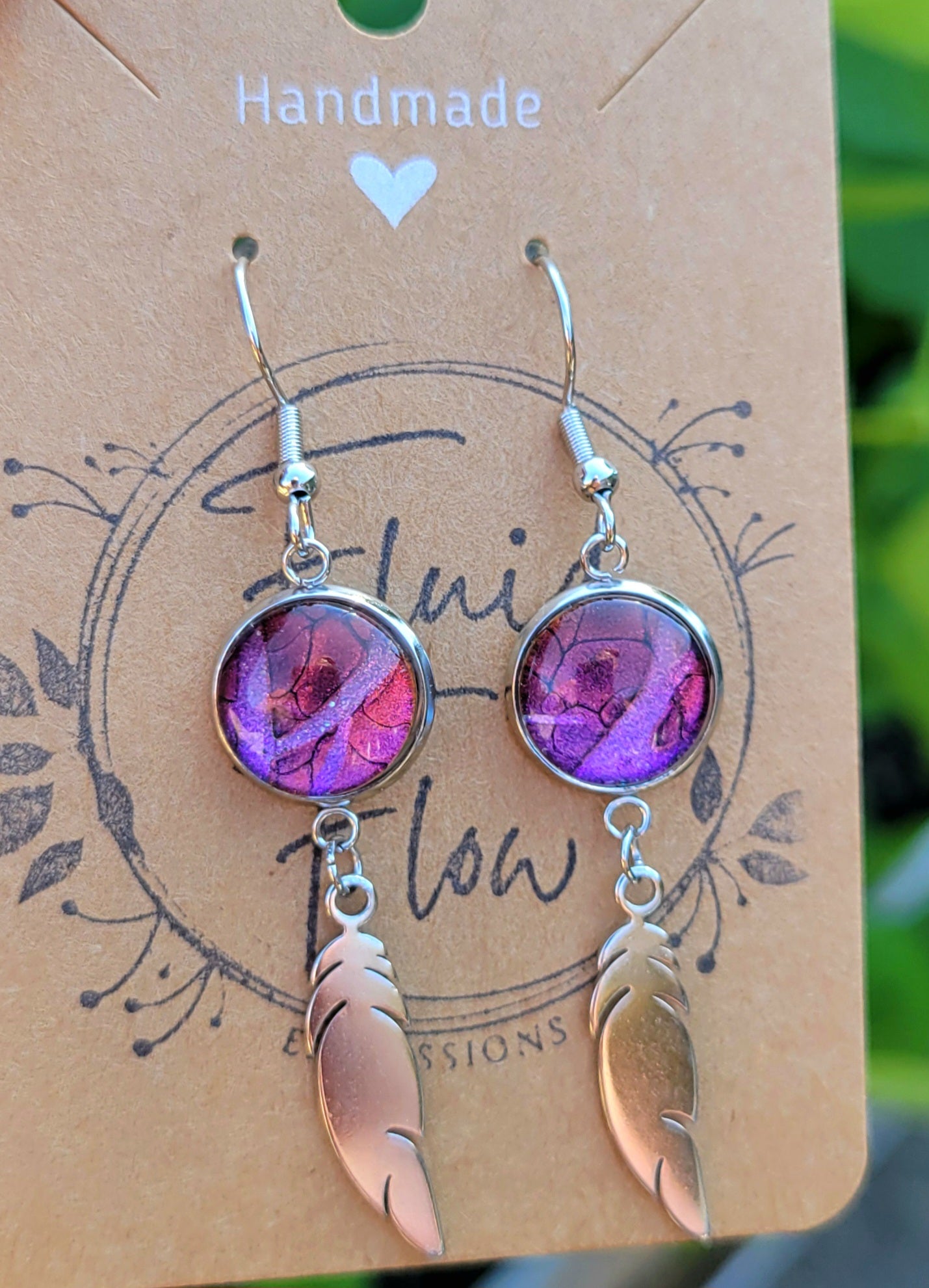Handmade Fluid Art Colorshifting Earrings