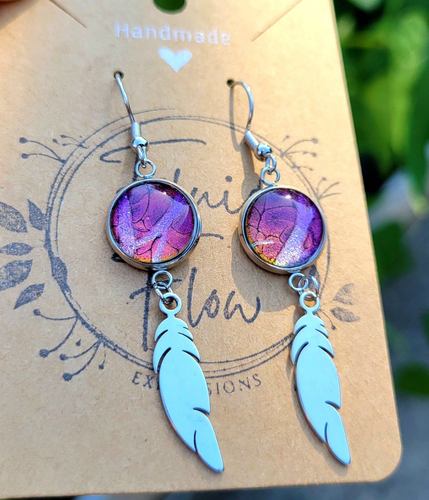 Handmade Fluid Art Colorshifting Earrings