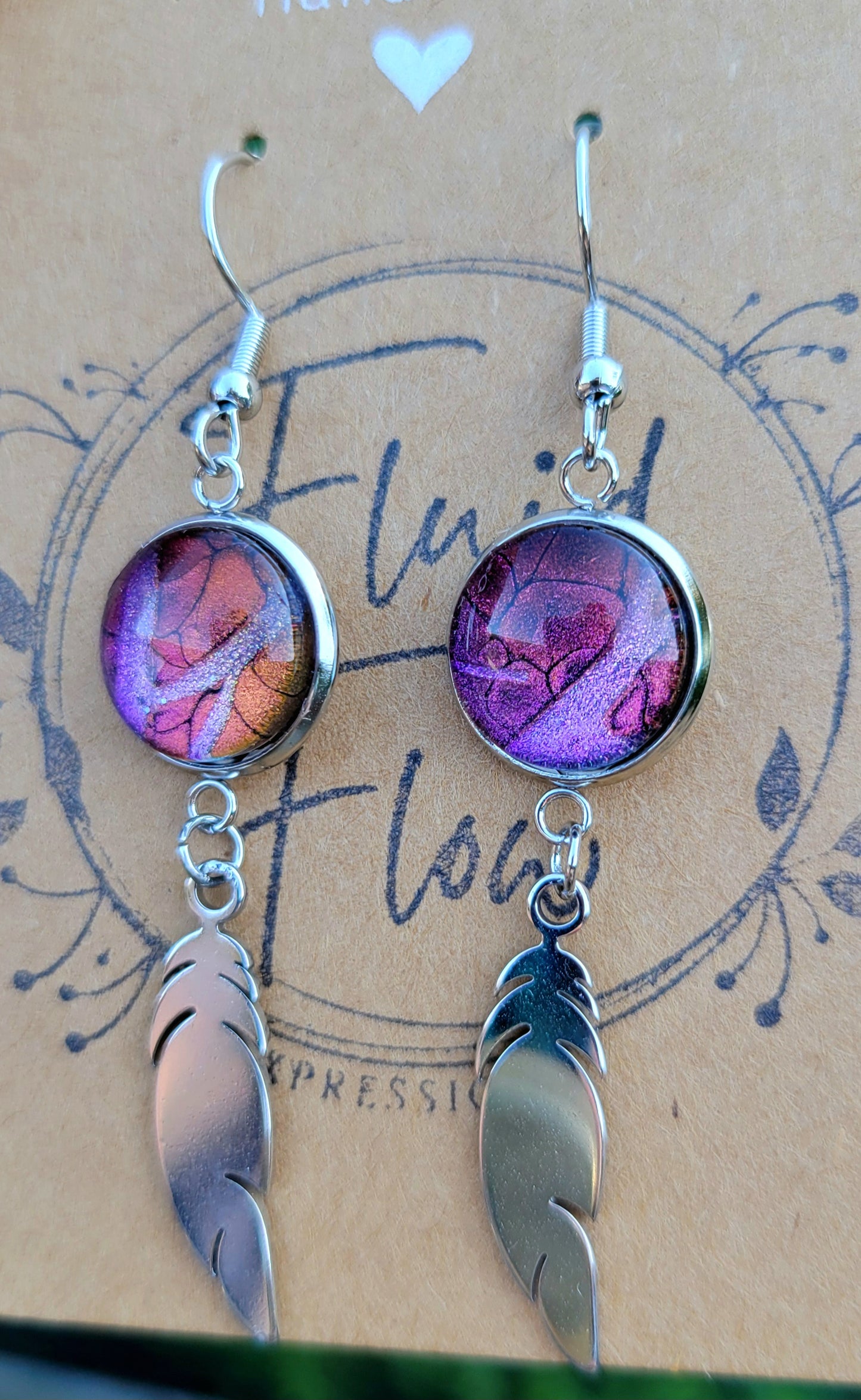 Handmade Fluid Art Colorshifting Earrings