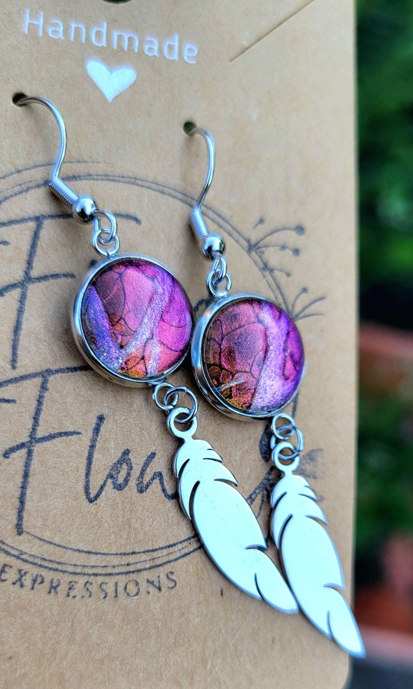 Handmade Fluid Art Colorshifting Earrings