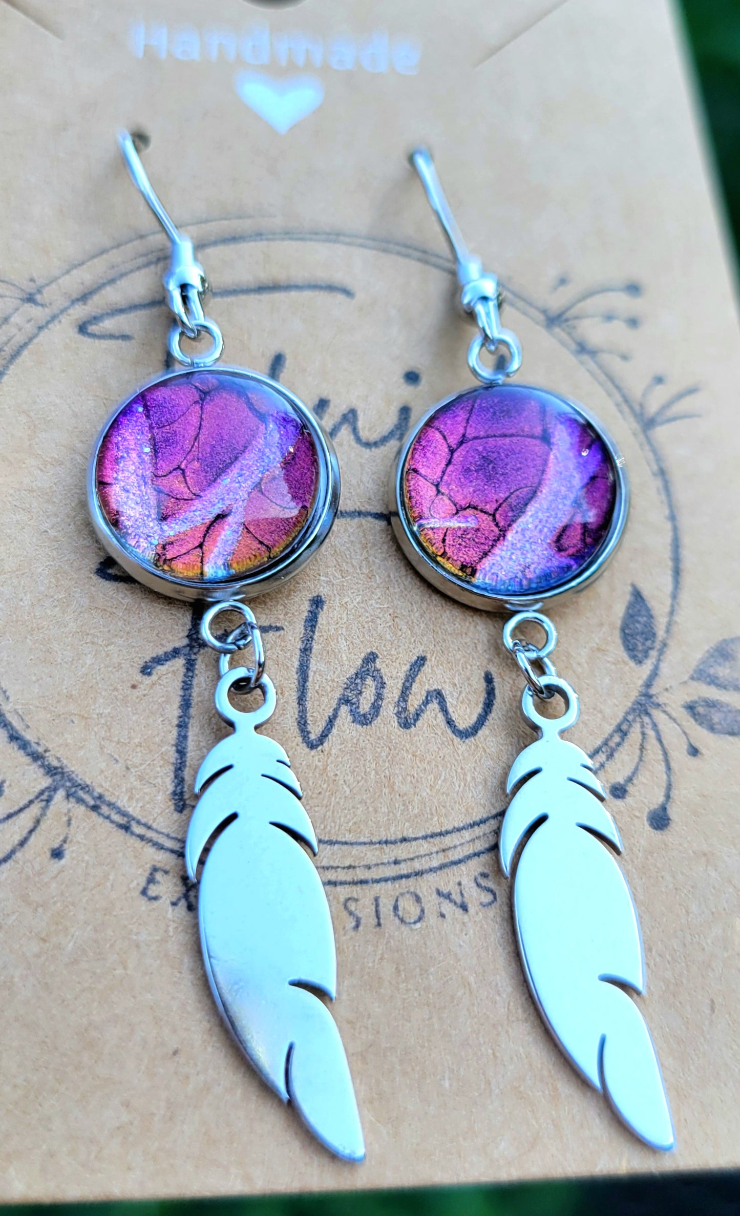 Handmade Fluid Art Colorshifting Earrings